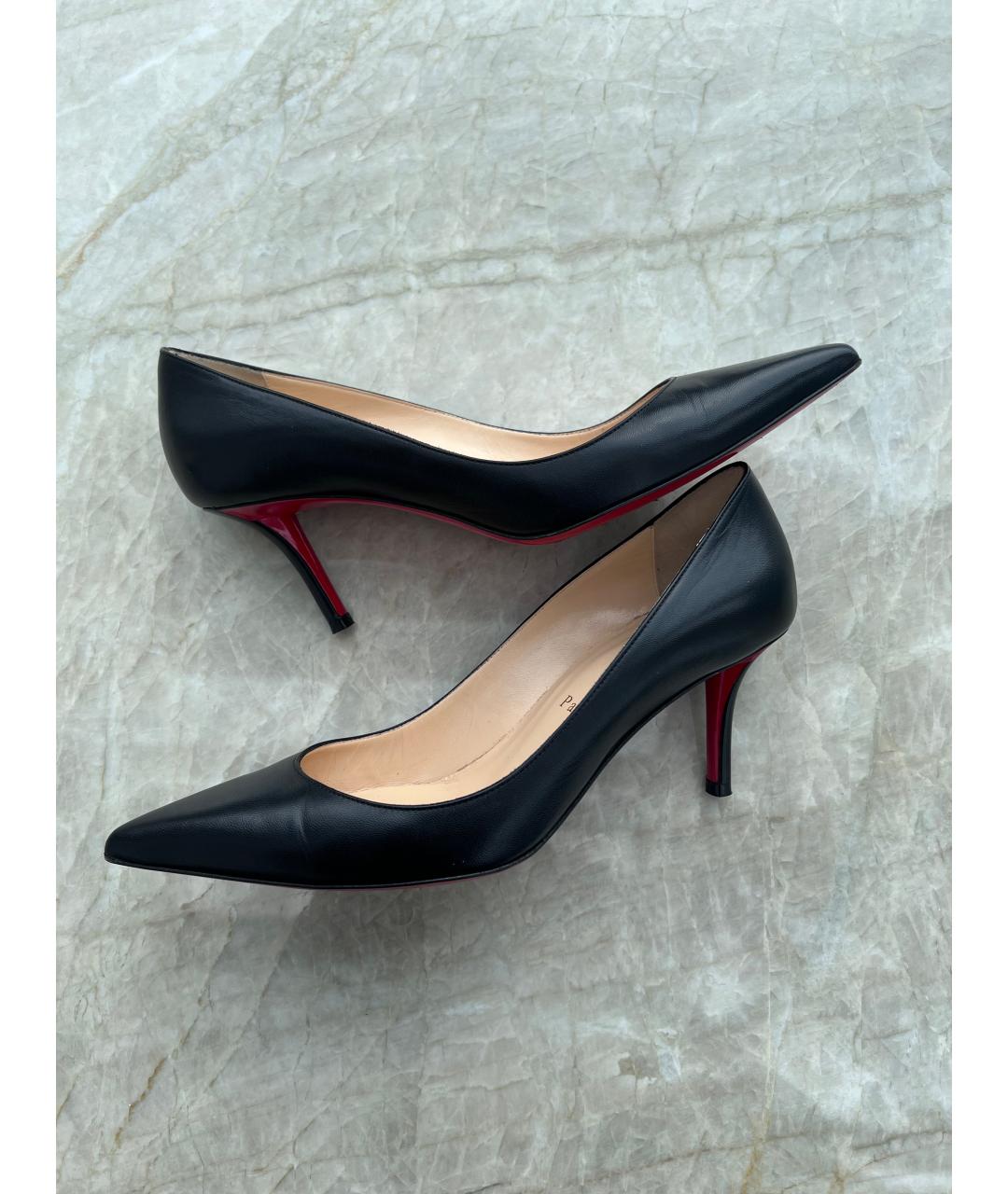 CHRISTIAN LOUBOUTIN Черные кожаные туфли, фото 6