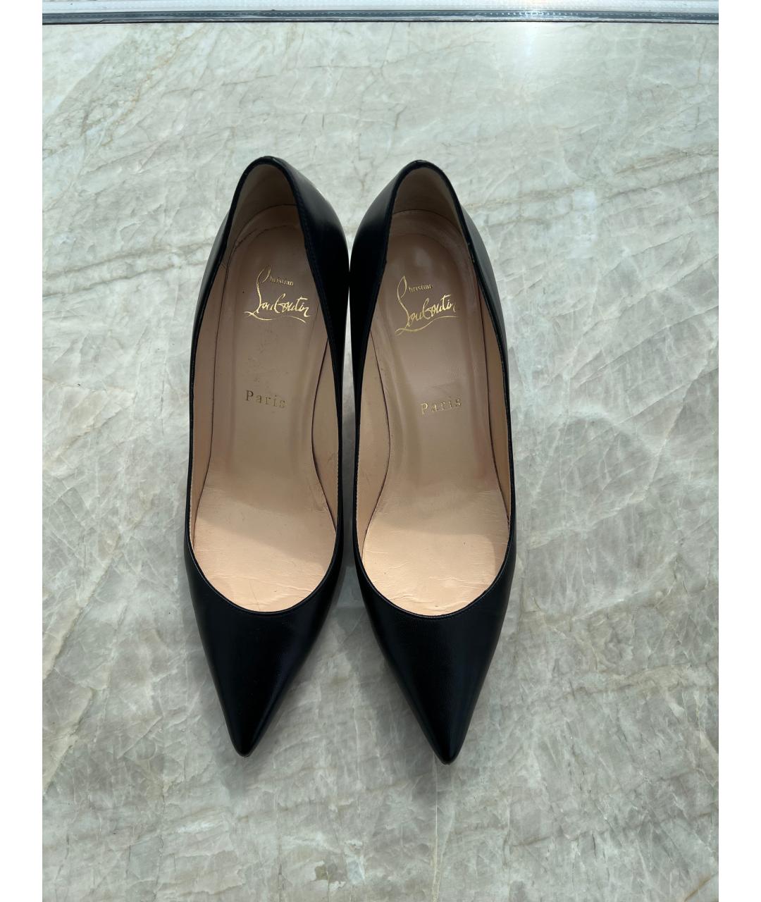 CHRISTIAN LOUBOUTIN Черные кожаные туфли, фото 2