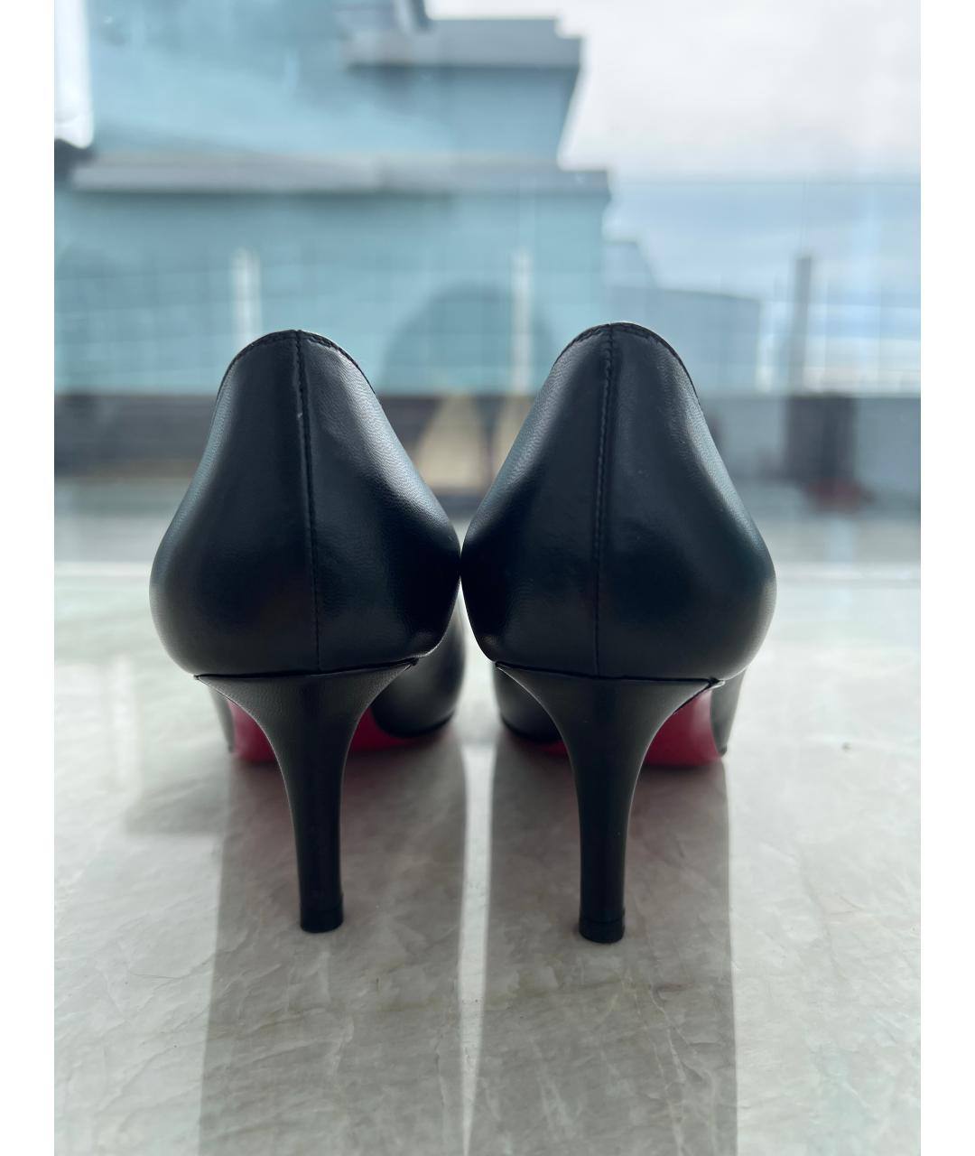 CHRISTIAN LOUBOUTIN Черные кожаные туфли, фото 4