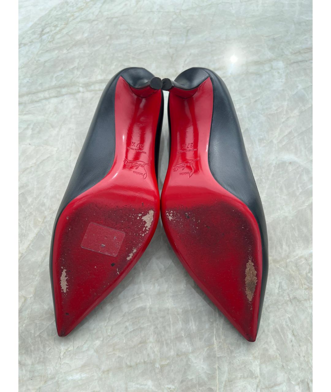 CHRISTIAN LOUBOUTIN Черные кожаные туфли, фото 5