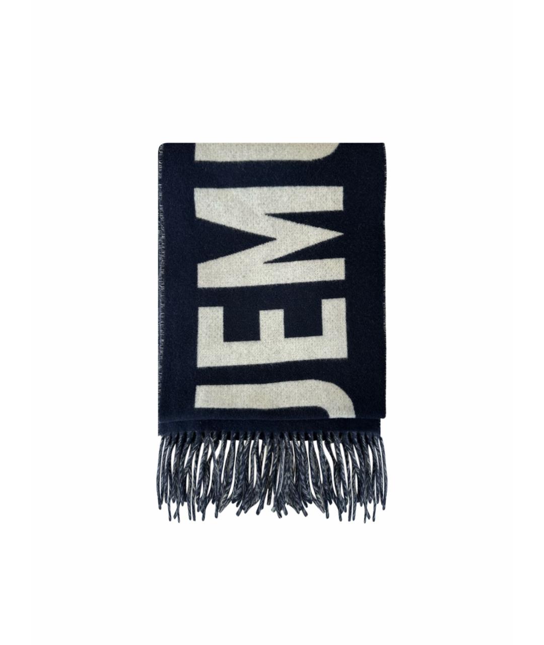 JACQUEMUS Темно-синий шерстяной шарф, фото 1