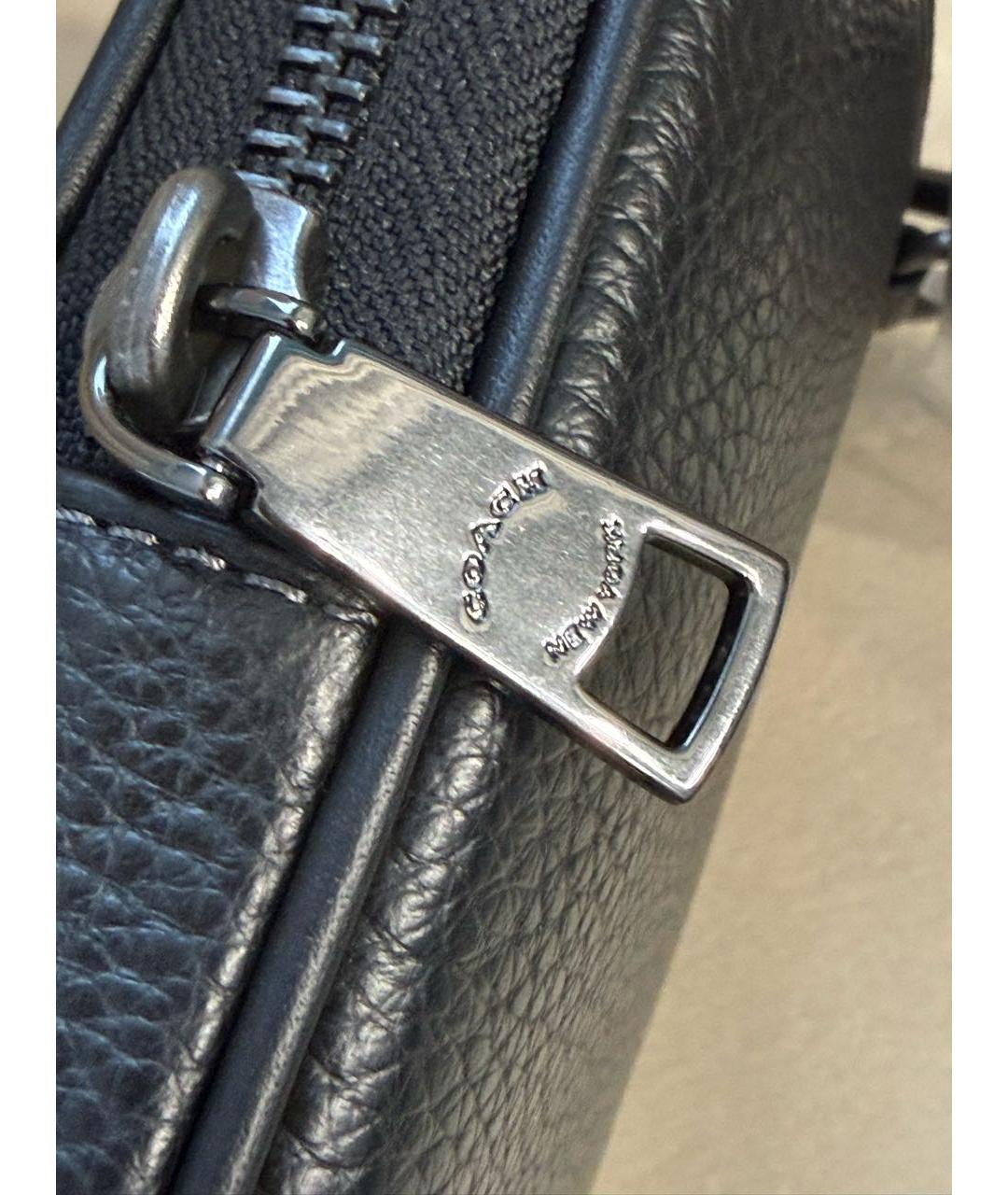COACH Черная кожаная сумка на плечо, фото 6