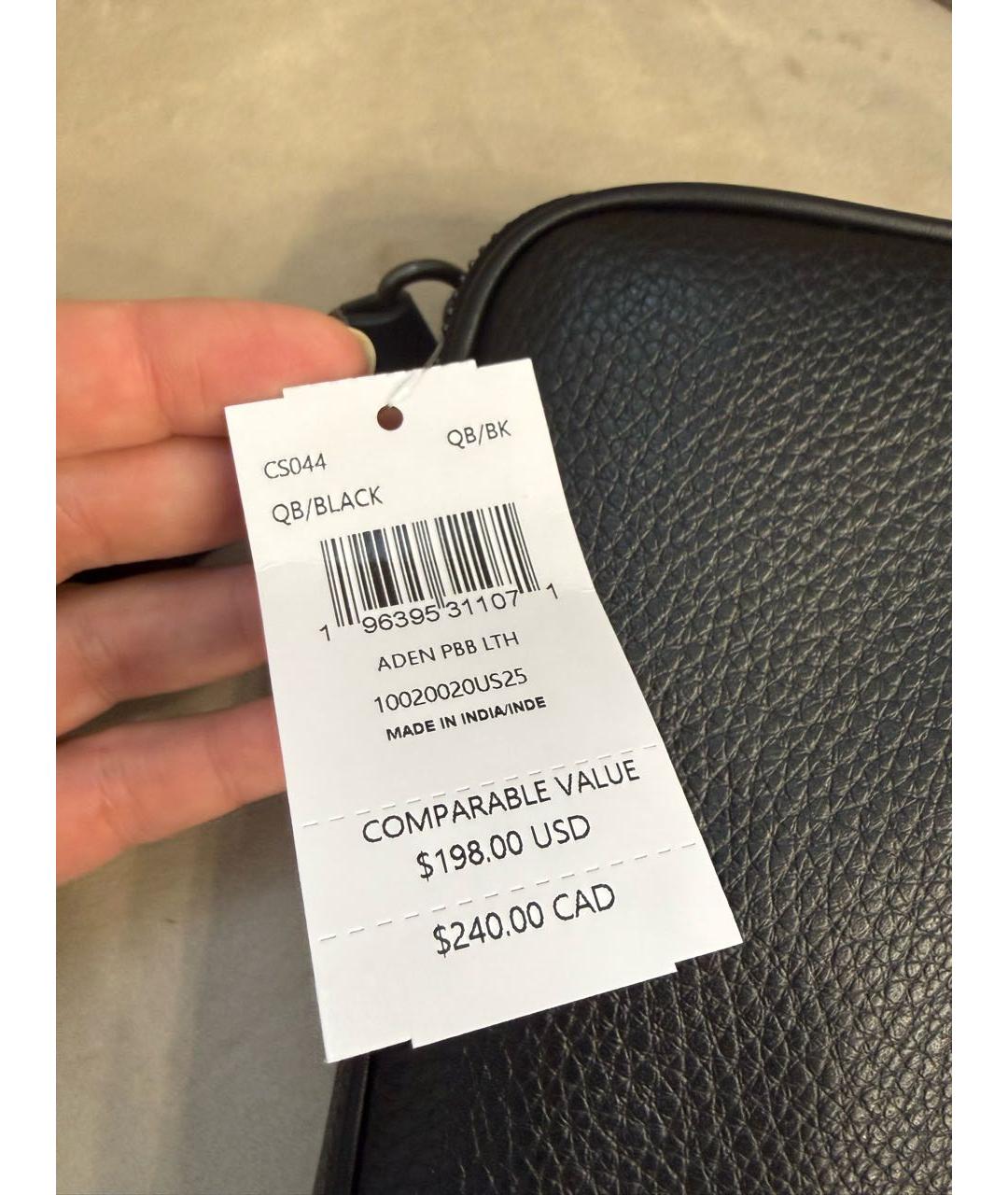 COACH Черная кожаная сумка на плечо, фото 7