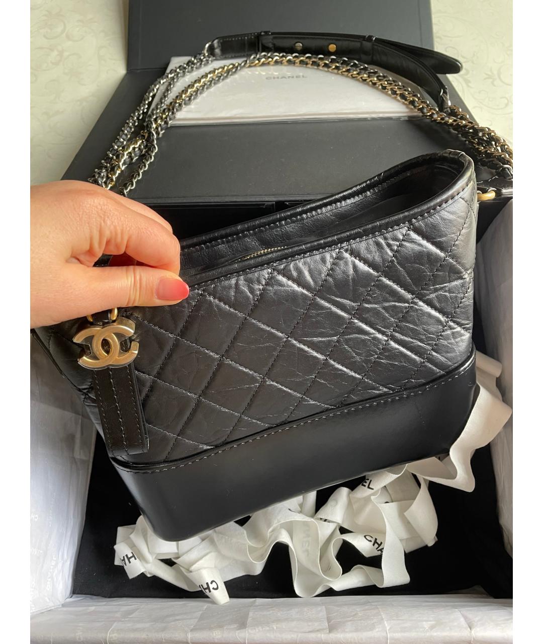 CHANEL Черная кожаная сумка через плечо, фото 2