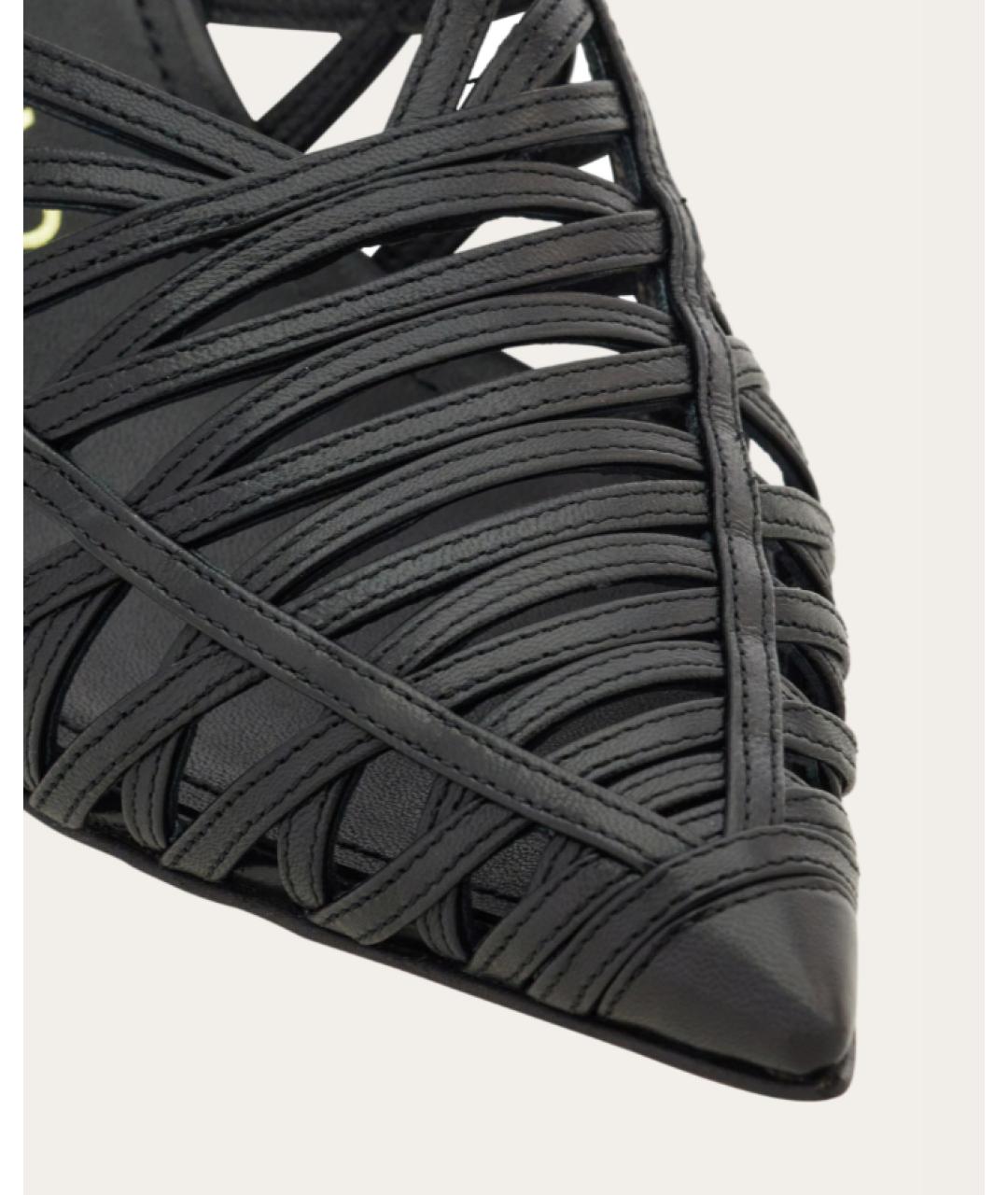 FERRAGAMO Черные кожаные мюли, фото 6