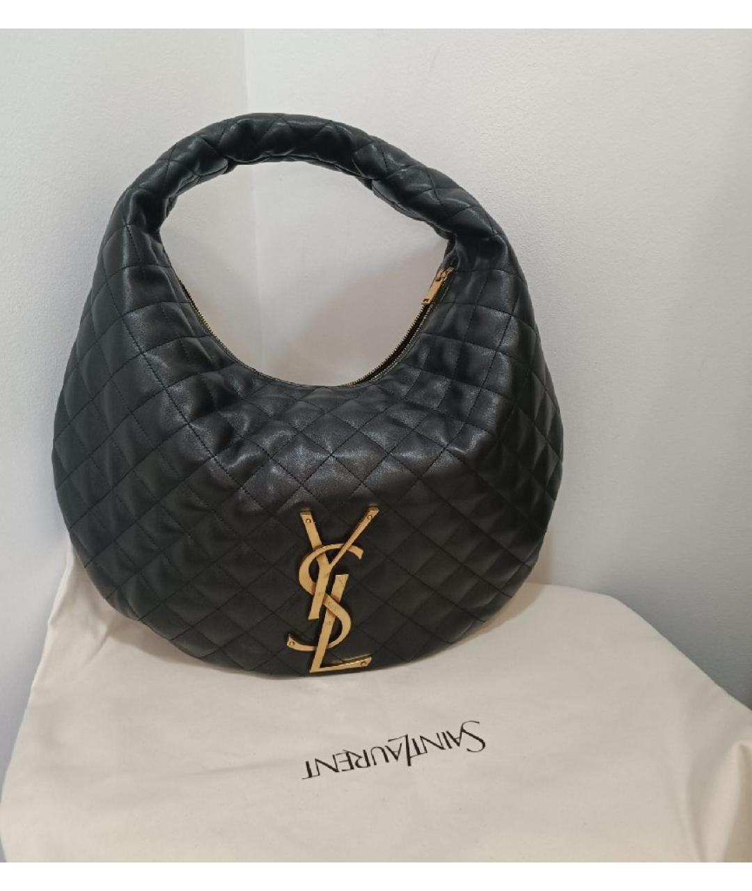 SAINT LAURENT Черная кожаная сумка через плечо, фото 7