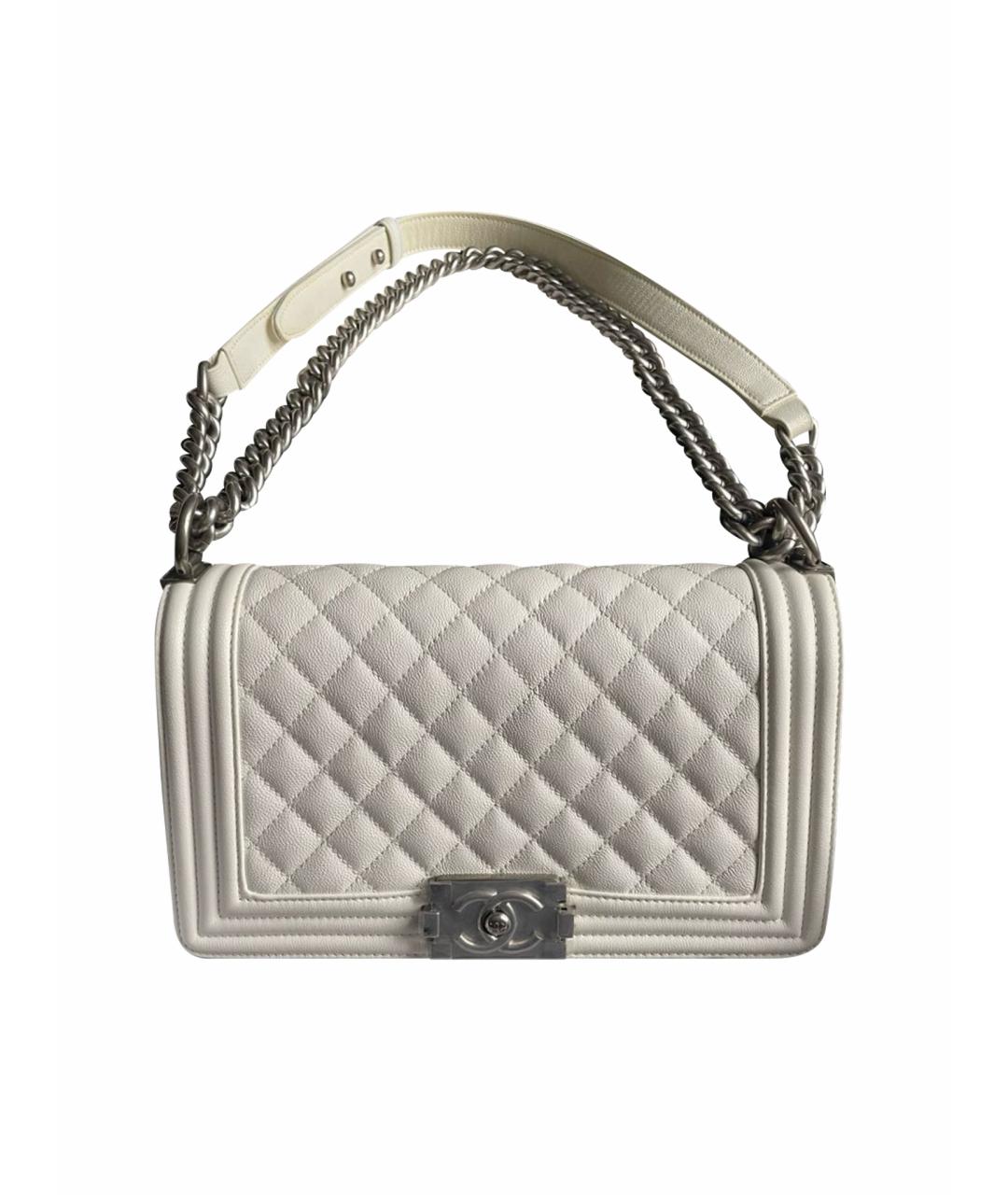 CHANEL Белая кожаная сумка через плечо, фото 1