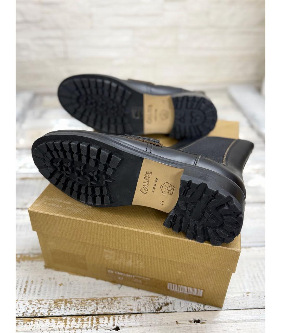 COLLEGE Черные кожаные высокие ботинки, фото 8