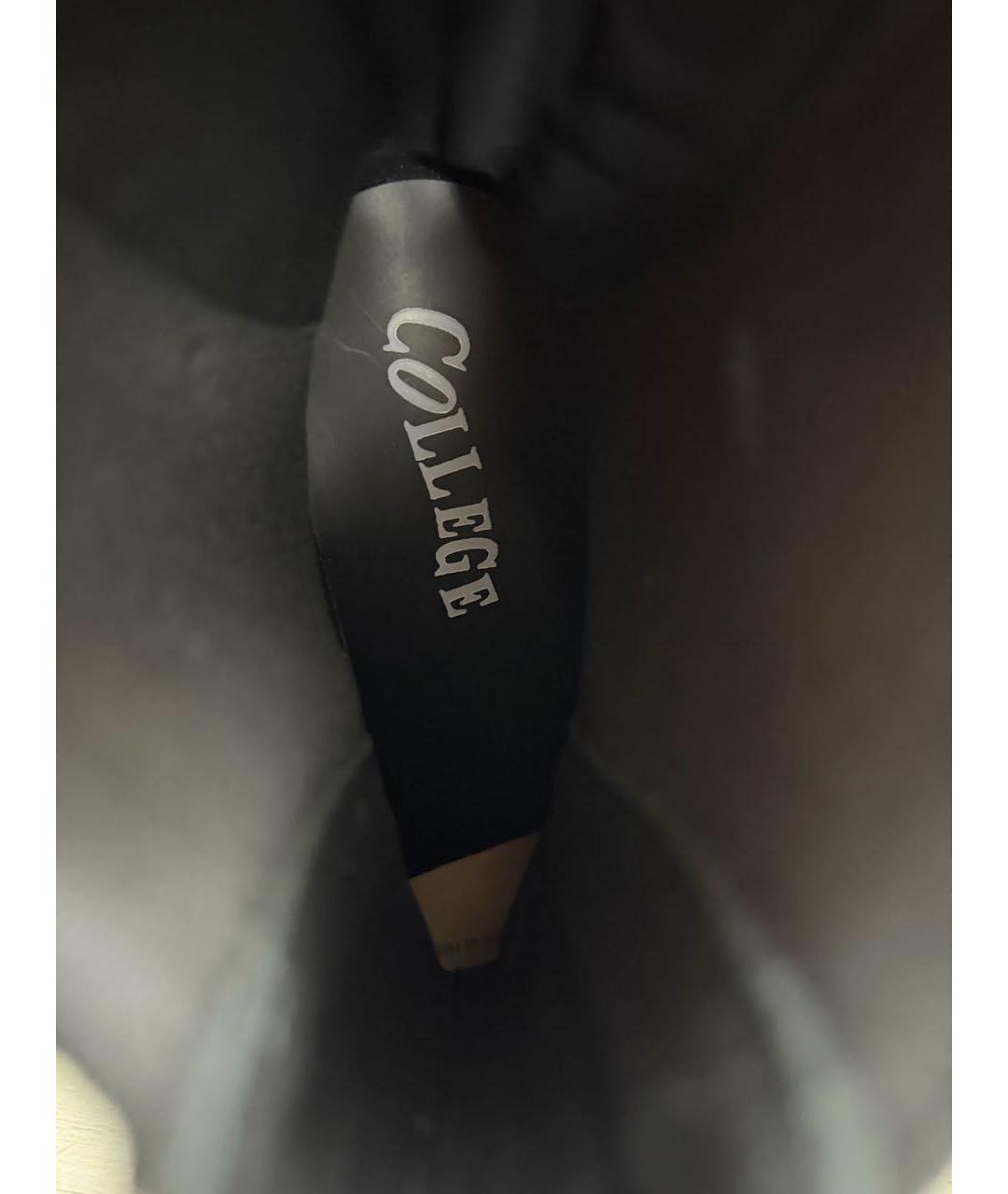 COLLEGE Черные кожаные высокие ботинки, фото 3