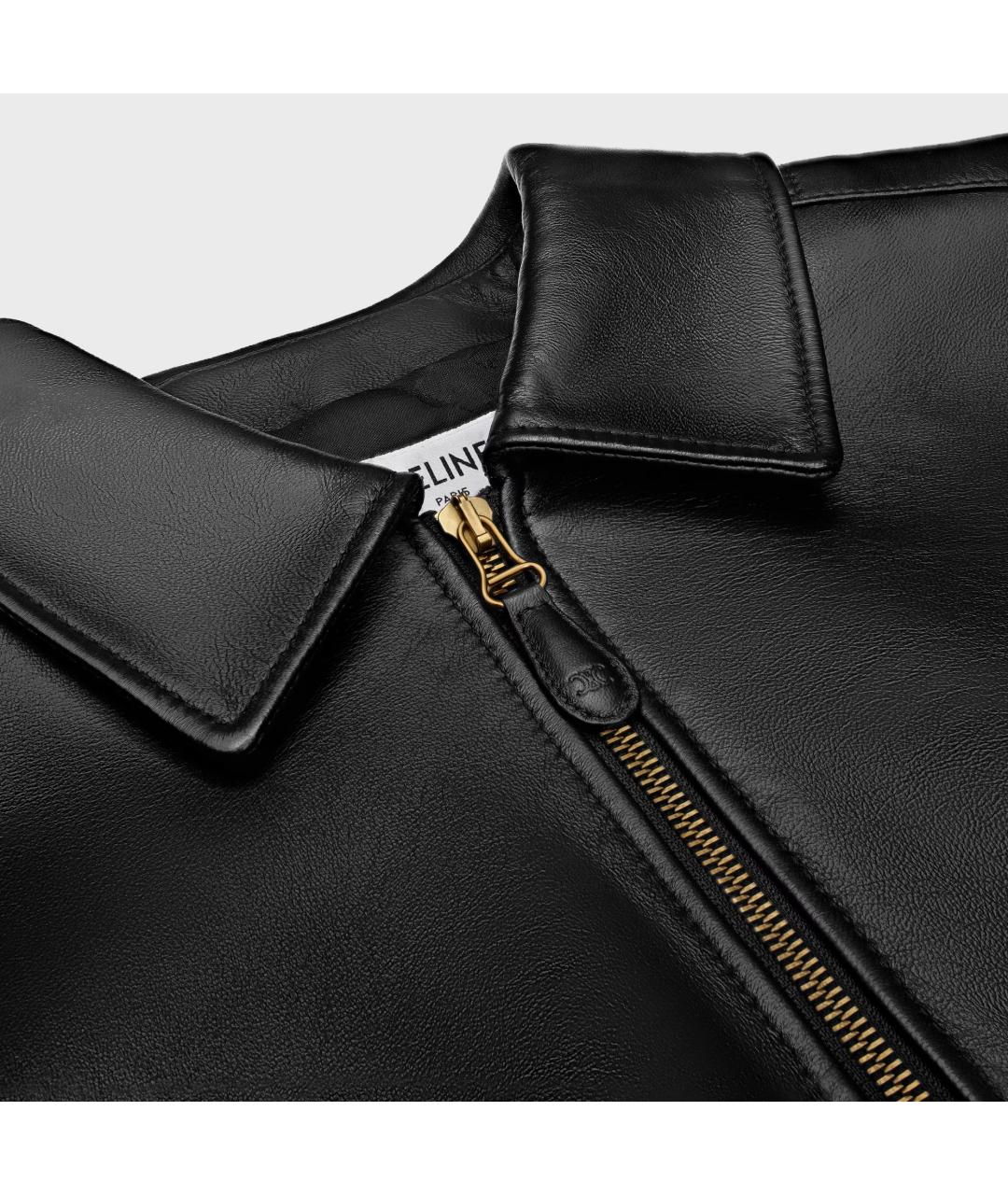 CELINE Черная кожаная куртка, фото 3