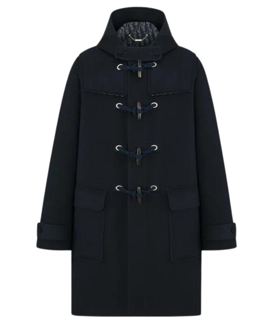 CHRISTIAN DIOR Темно-синее шерстяное пальто, фото 1