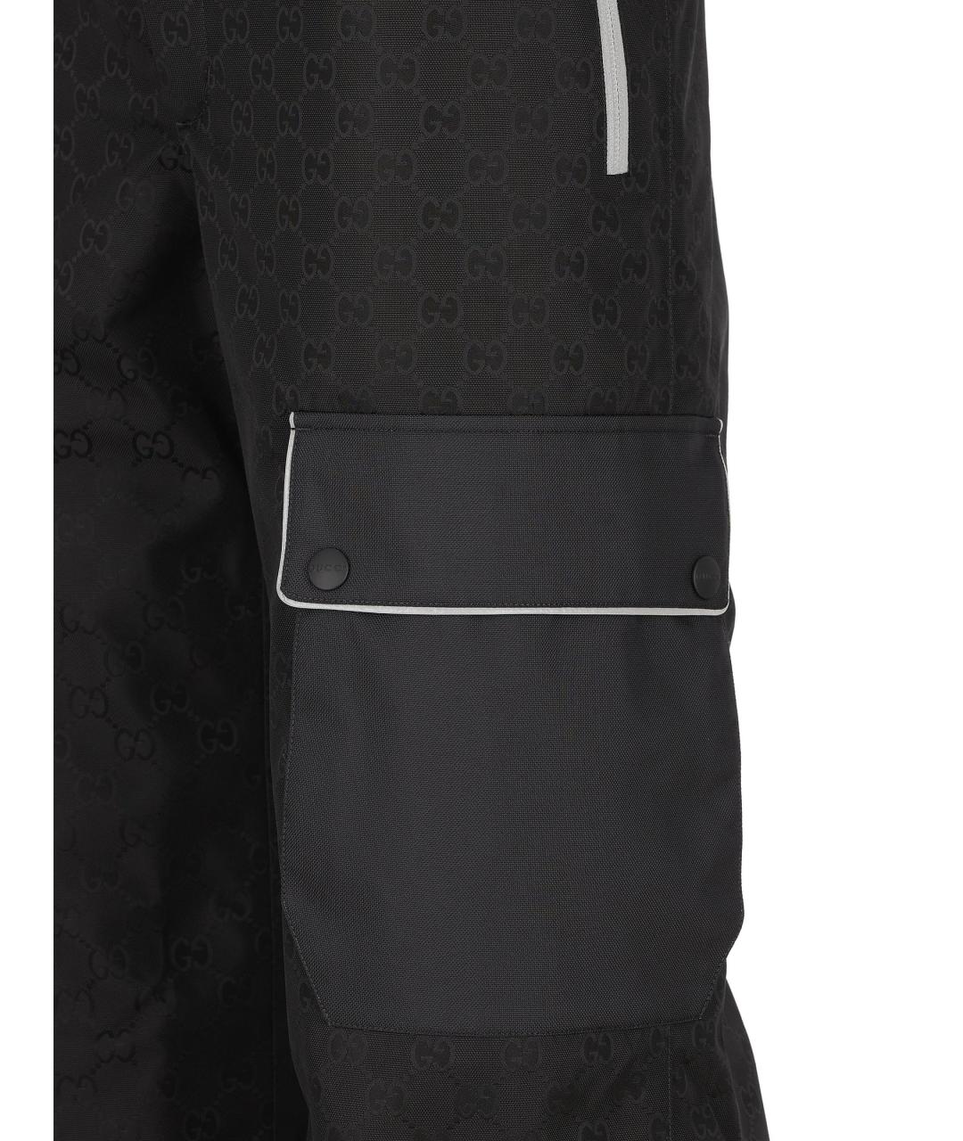 GUCCI Черные полиамидовые повседневные брюки, фото 4