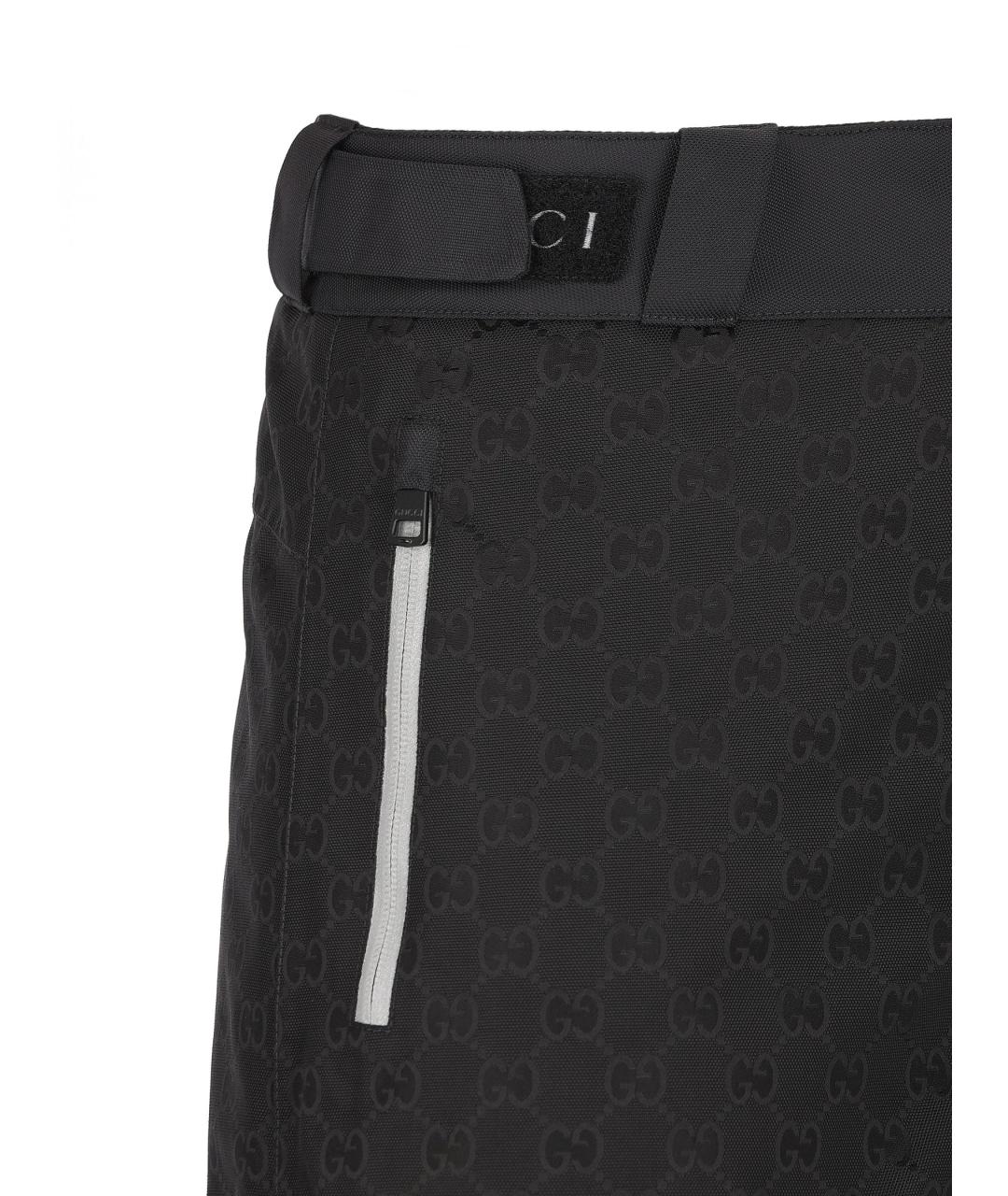 GUCCI Черные полиамидовые повседневные брюки, фото 3