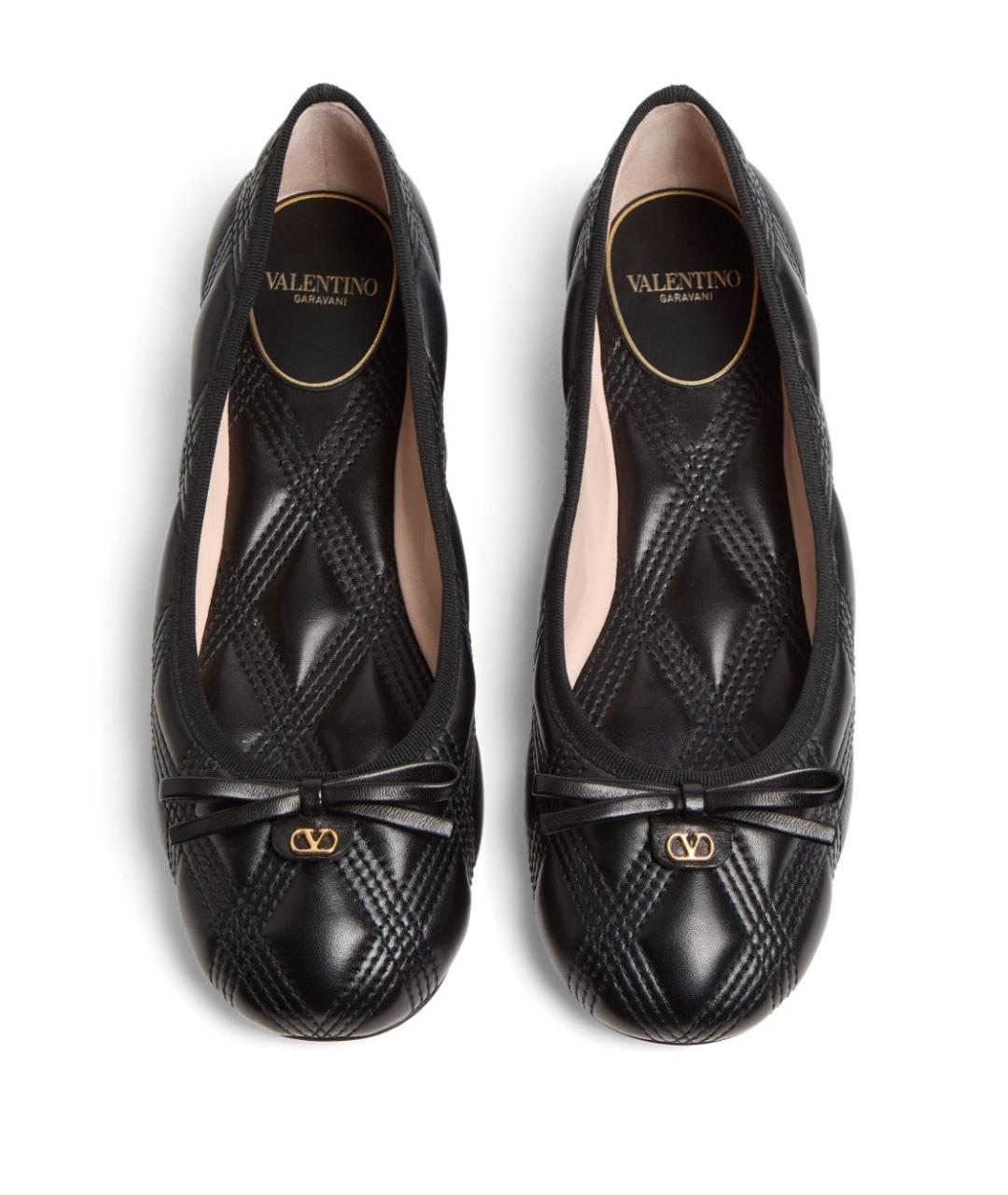 VALENTINO Черные кожаные балетки, фото 2