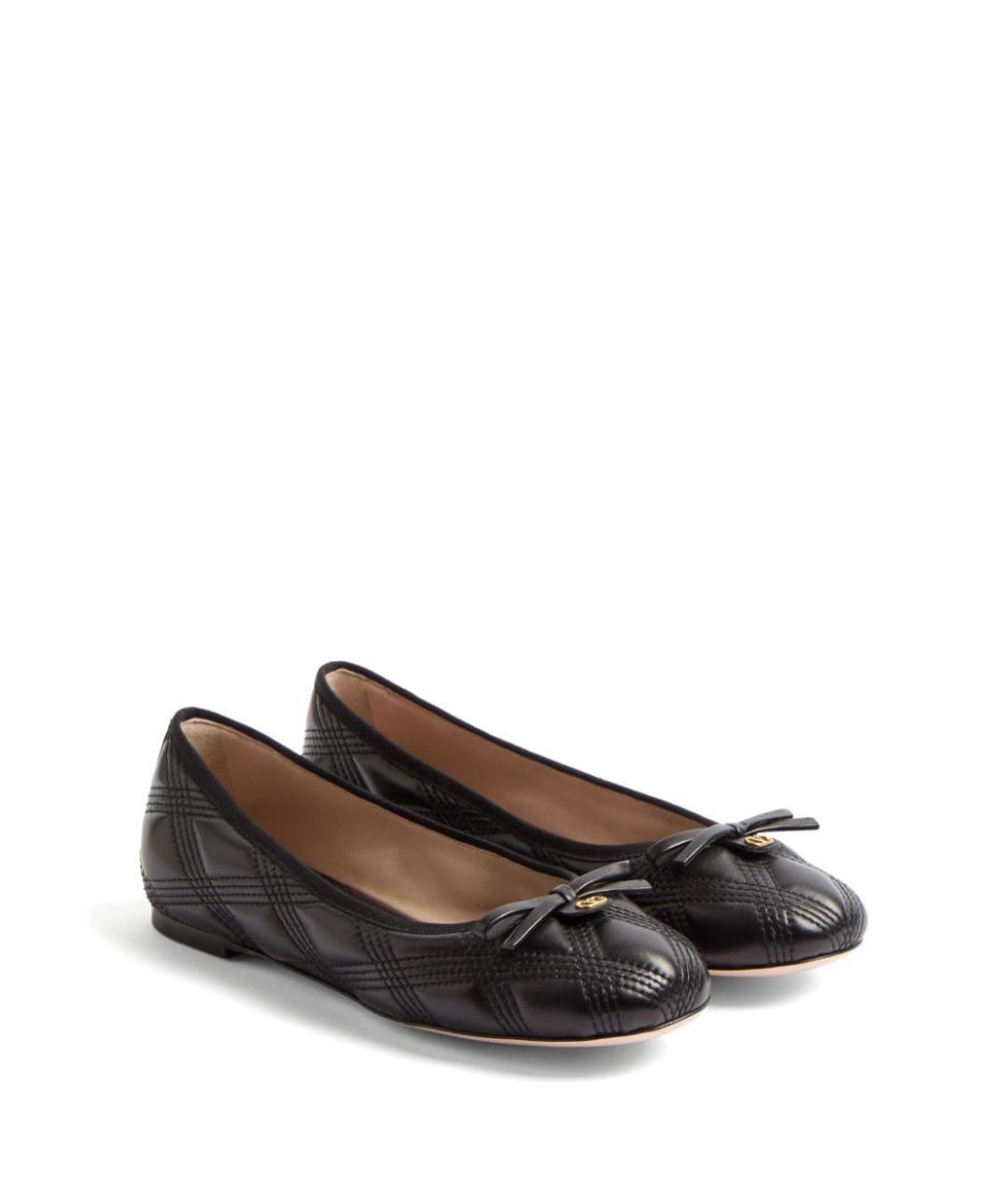 VALENTINO Черные кожаные балетки, фото 6