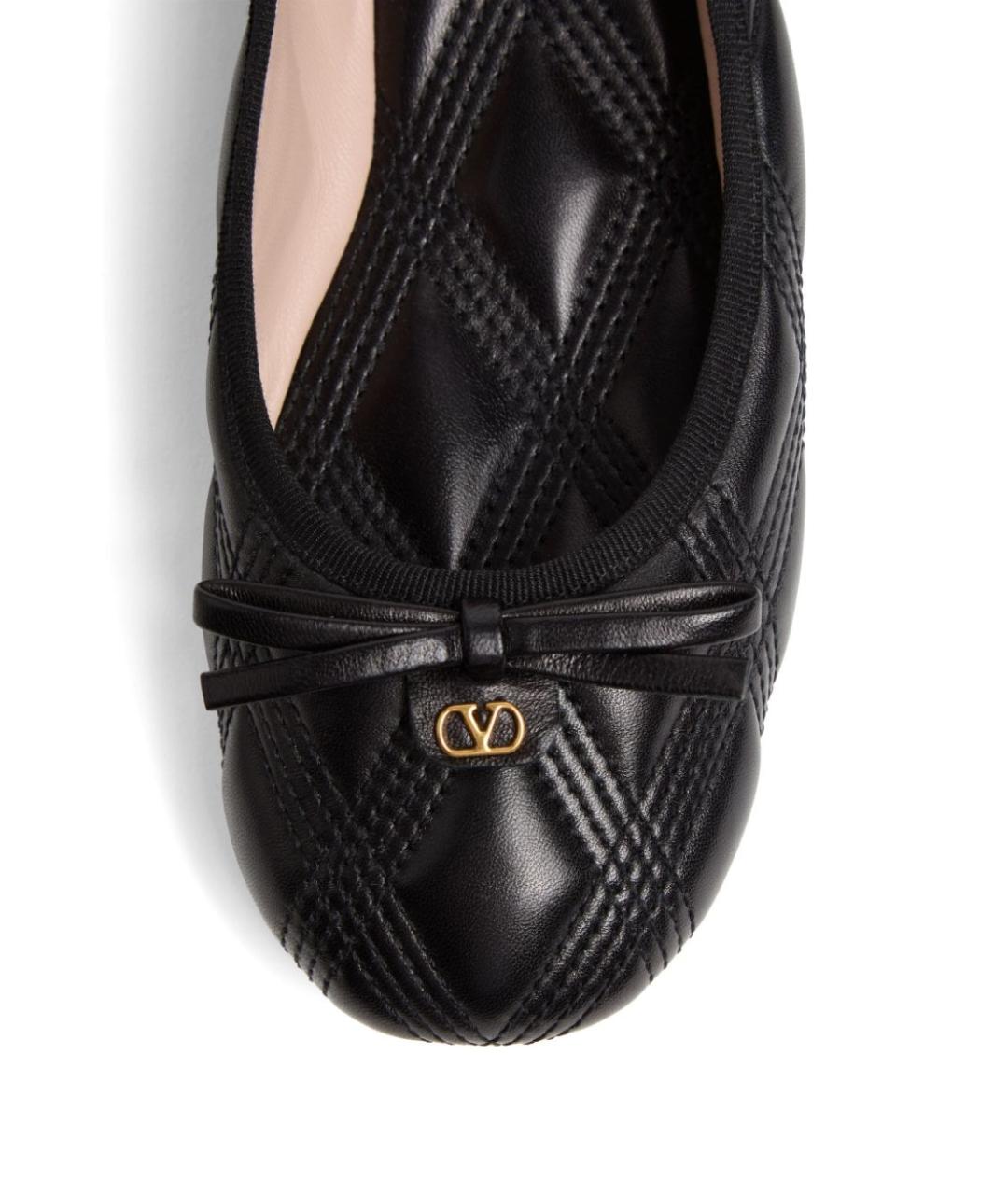 VALENTINO Черные кожаные балетки, фото 4