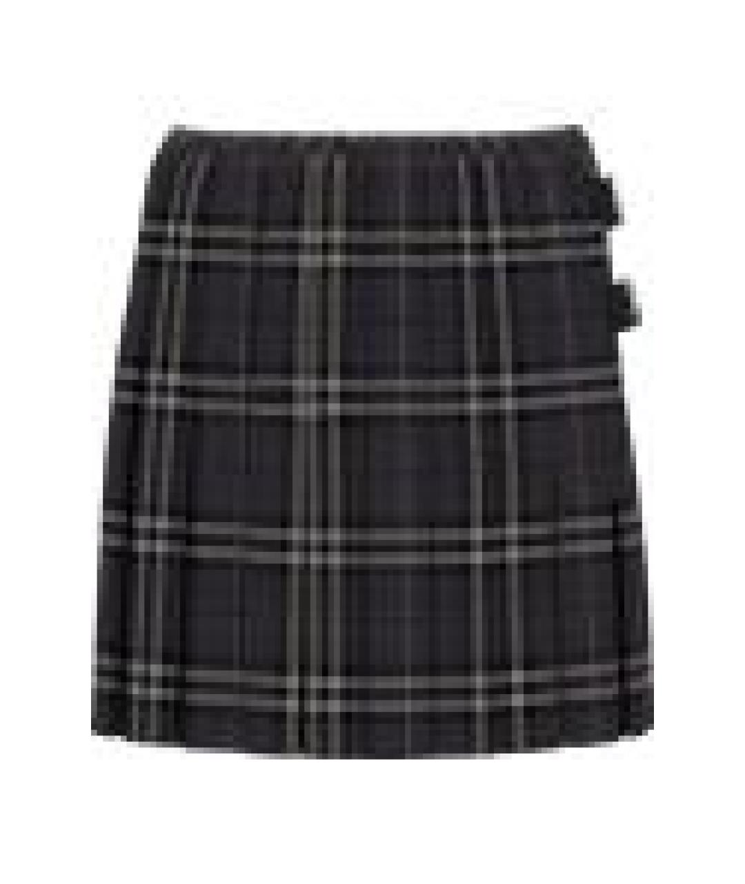 BURBERRY Серая шерстяная юбка мини, фото 1