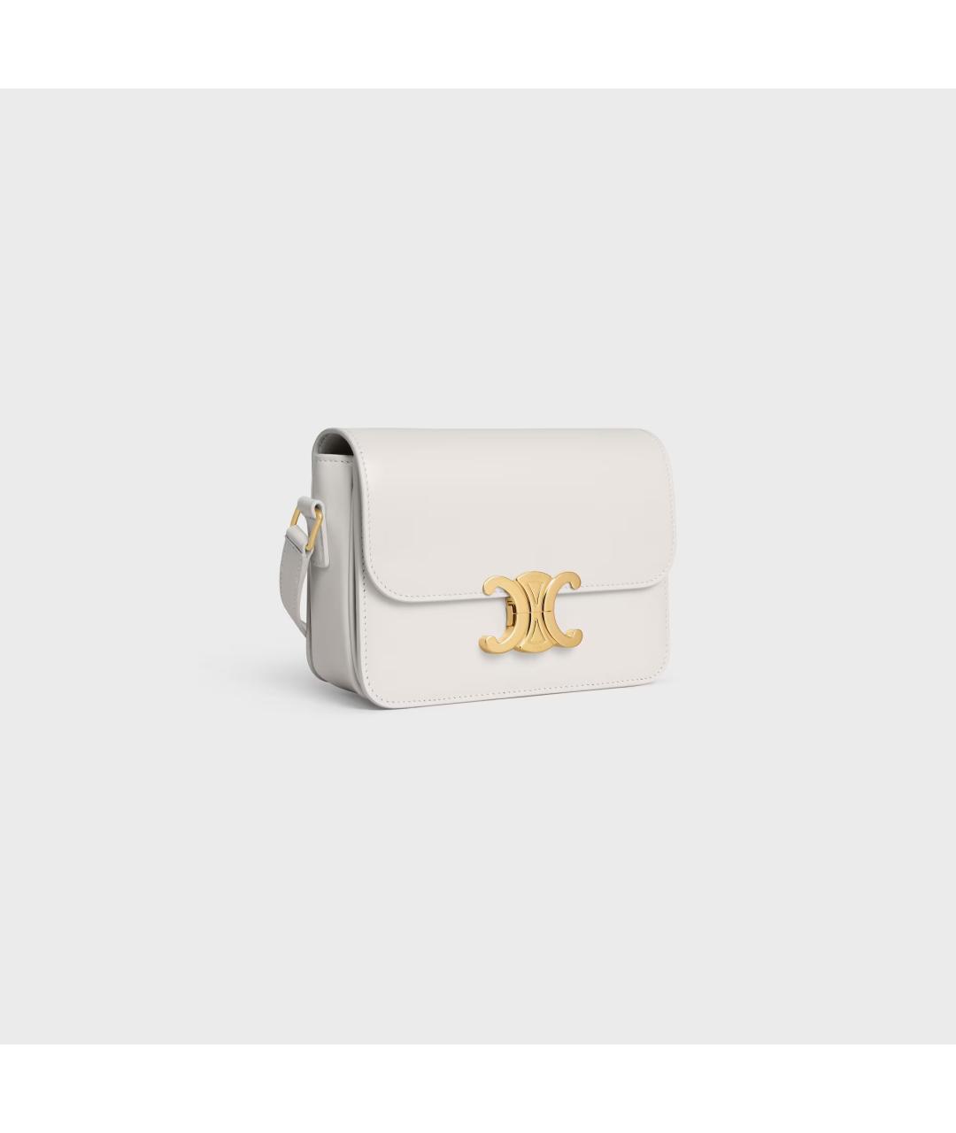 CELINE Белая кожаная сумка через плечо, фото 2