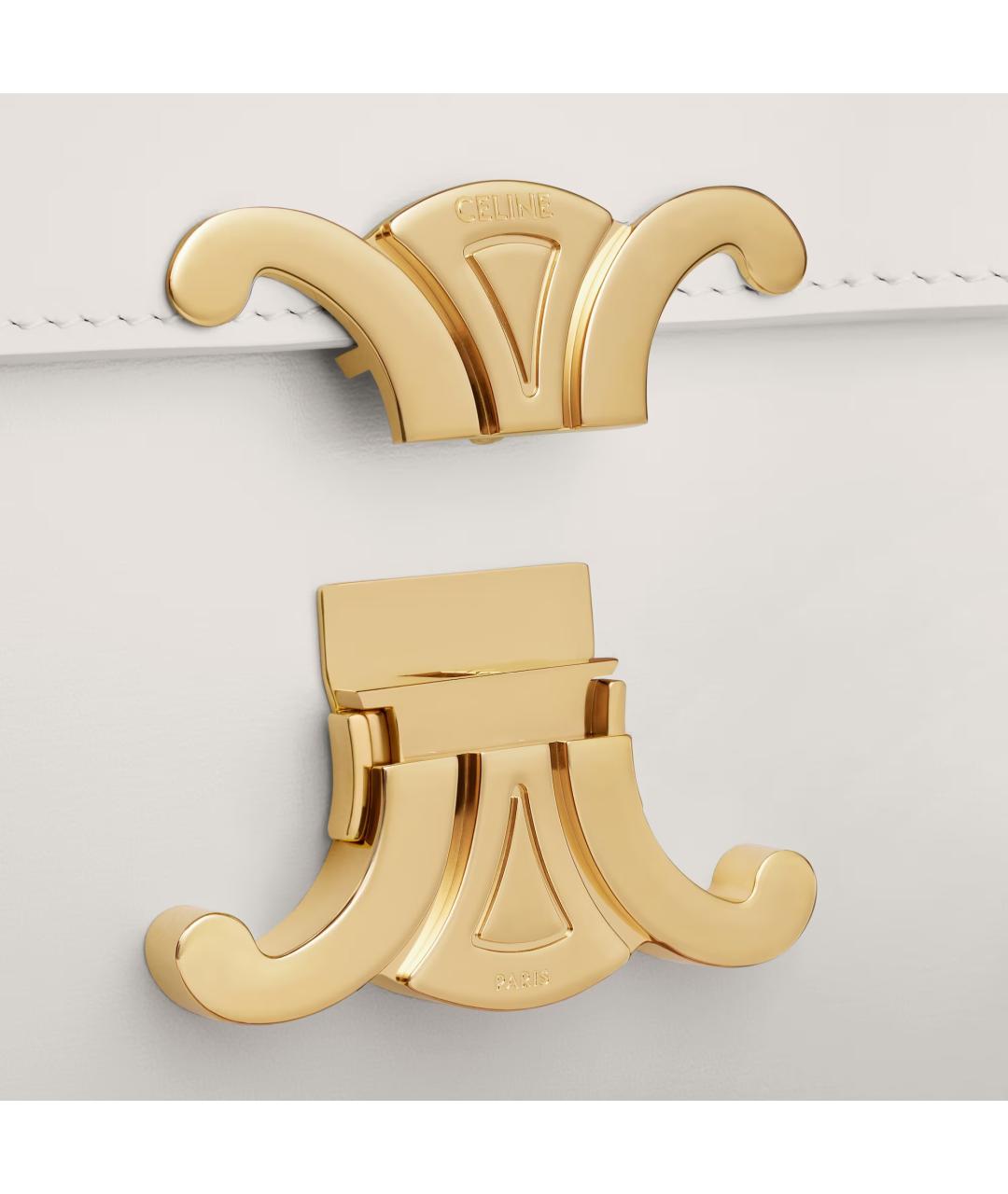 CELINE Белая кожаная сумка через плечо, фото 5