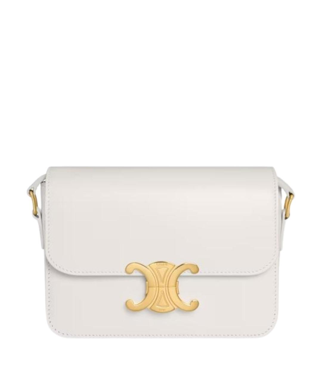 CELINE Белая кожаная сумка через плечо, фото 1