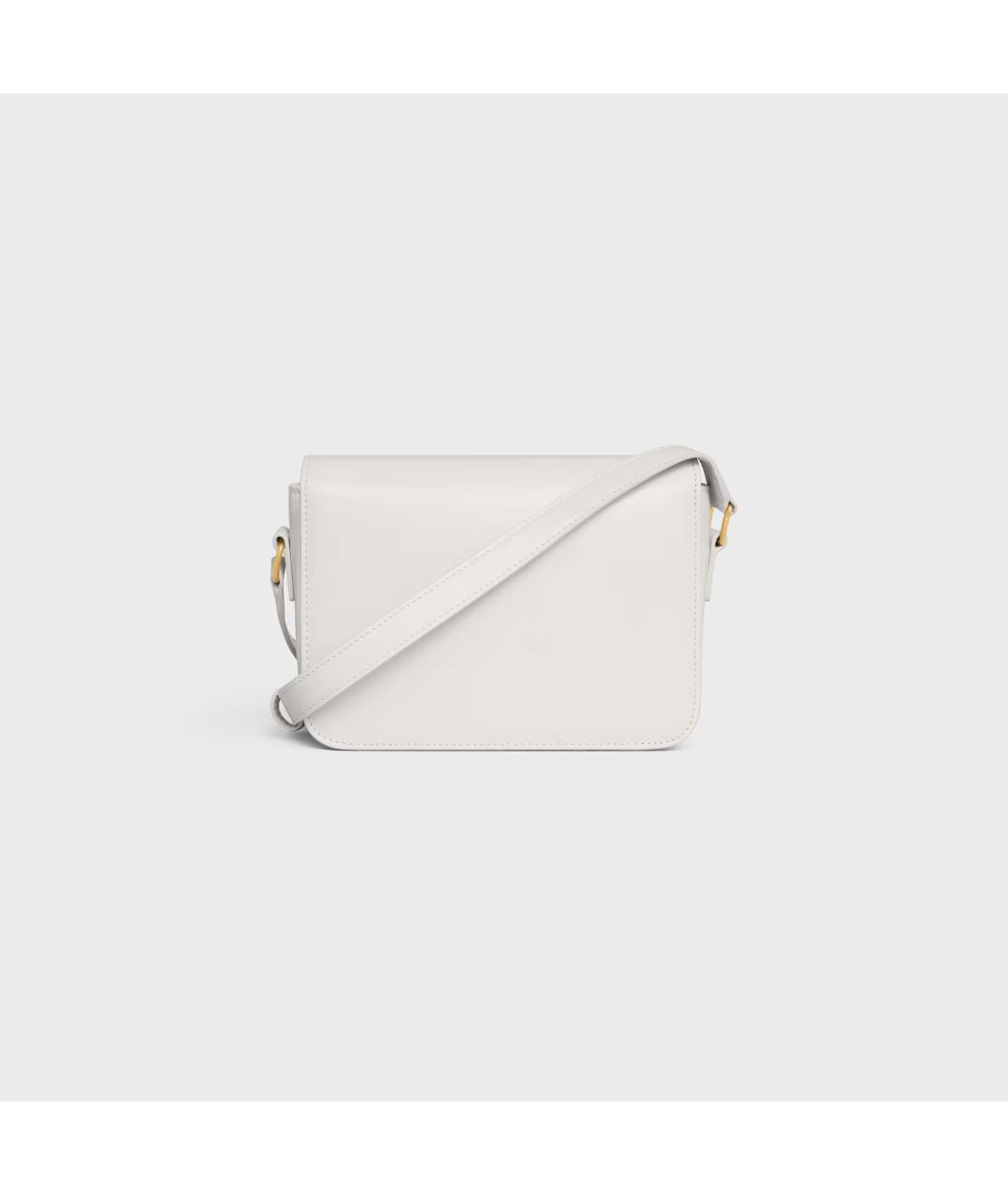 CELINE Белая кожаная сумка через плечо, фото 3