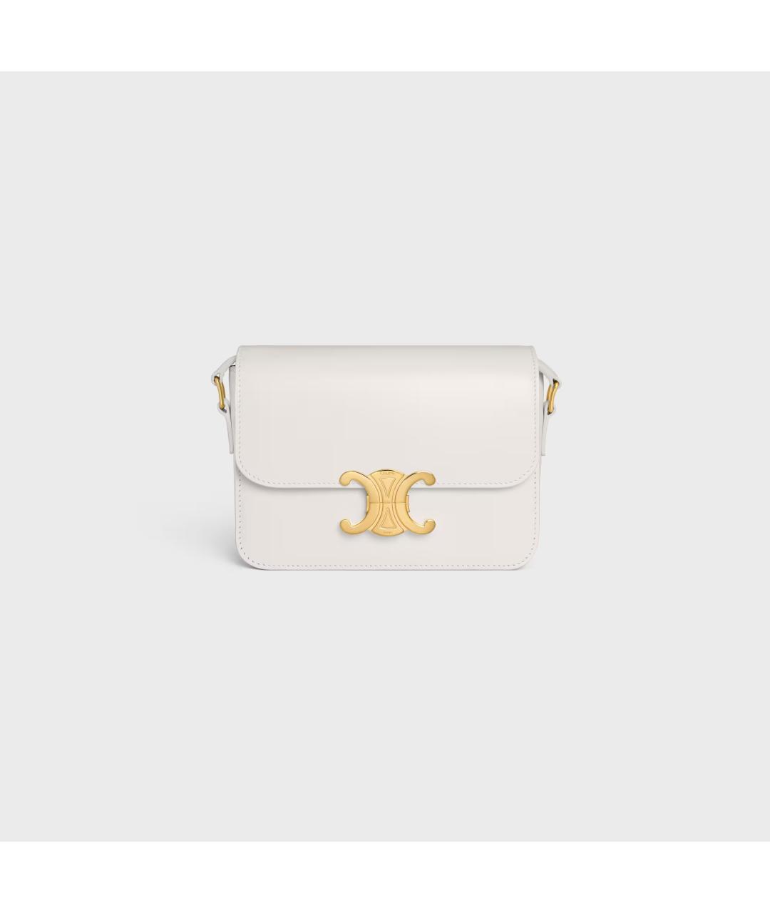 CELINE Белая кожаная сумка через плечо, фото 6