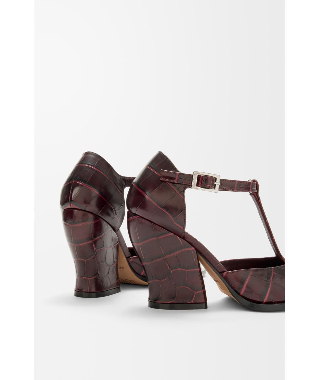 LOEWE Бордовые кожаные туфли, фото 4