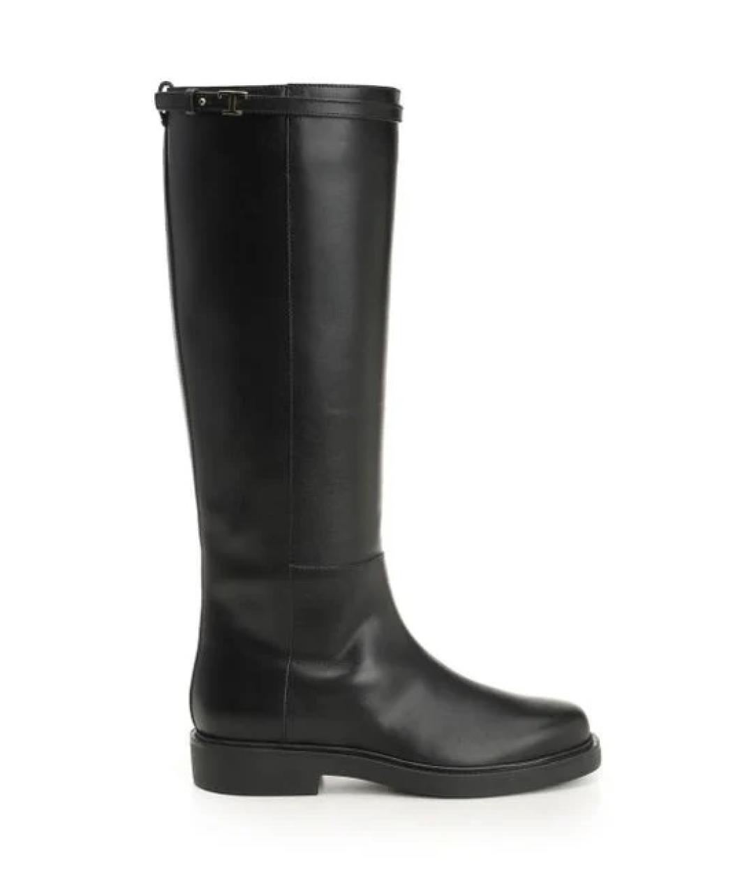 TOD'S Черные кожаные сапоги, фото 2