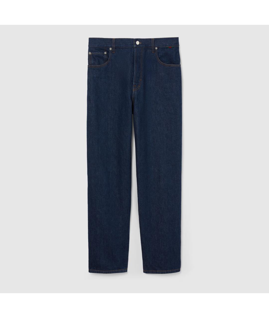 GUCCI Синие хлопковые повседневные брюки, фото 1