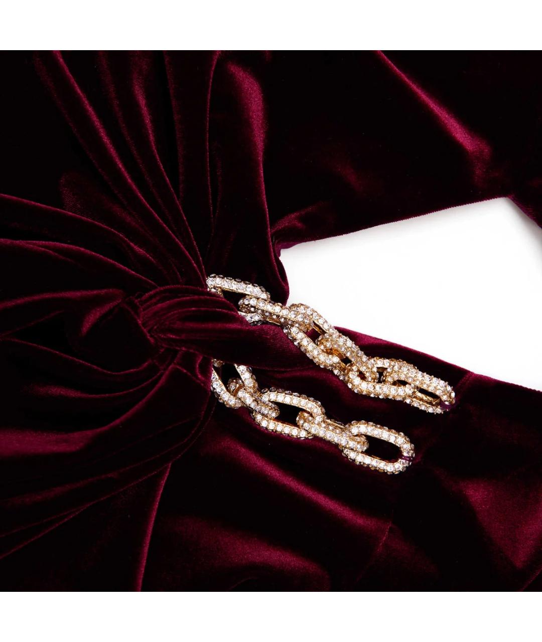 SELF-PORTRAIT Бордовое бархатное вечернее платье, фото 2