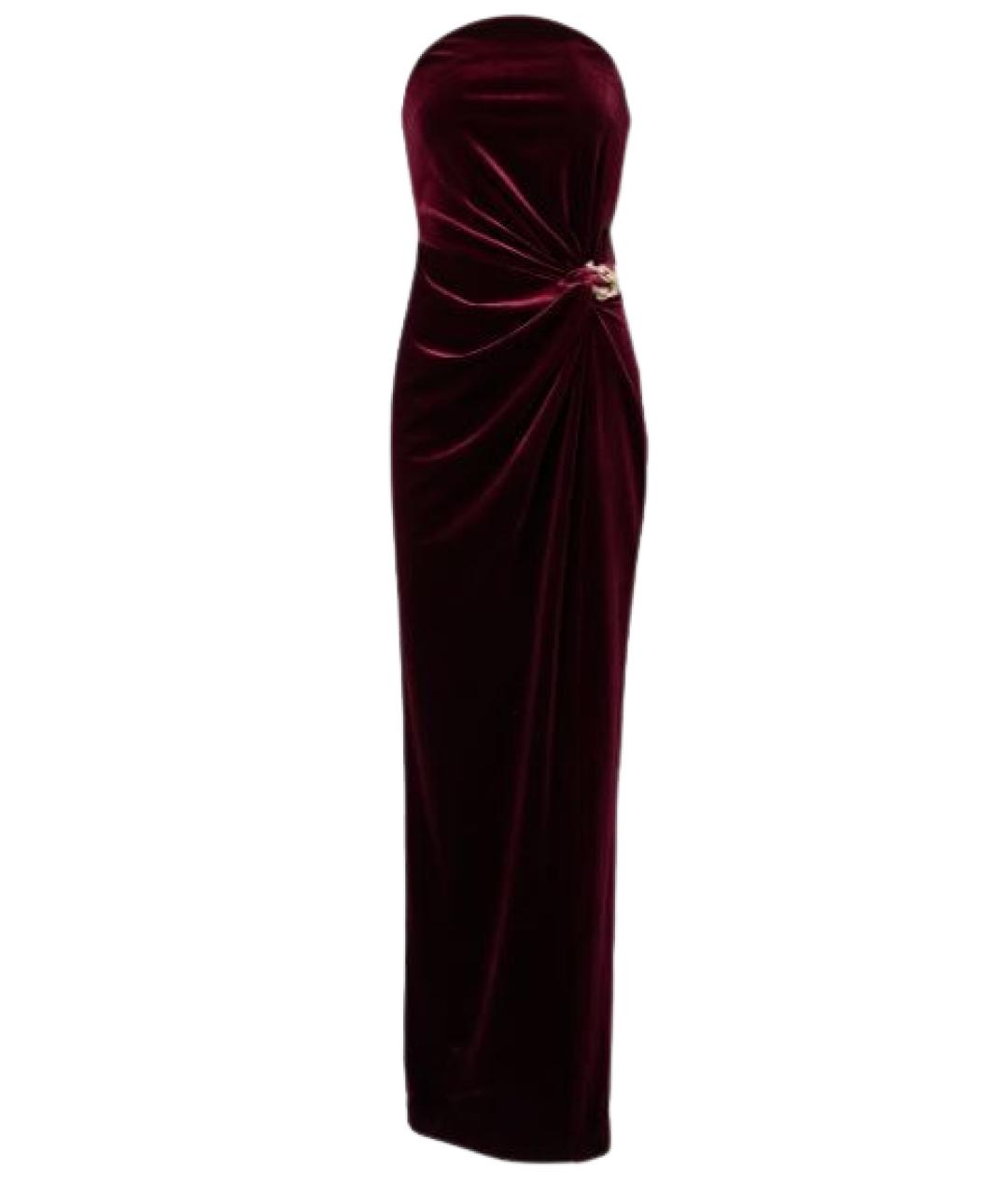 SELF-PORTRAIT Бордовое бархатное вечернее платье, фото 1
