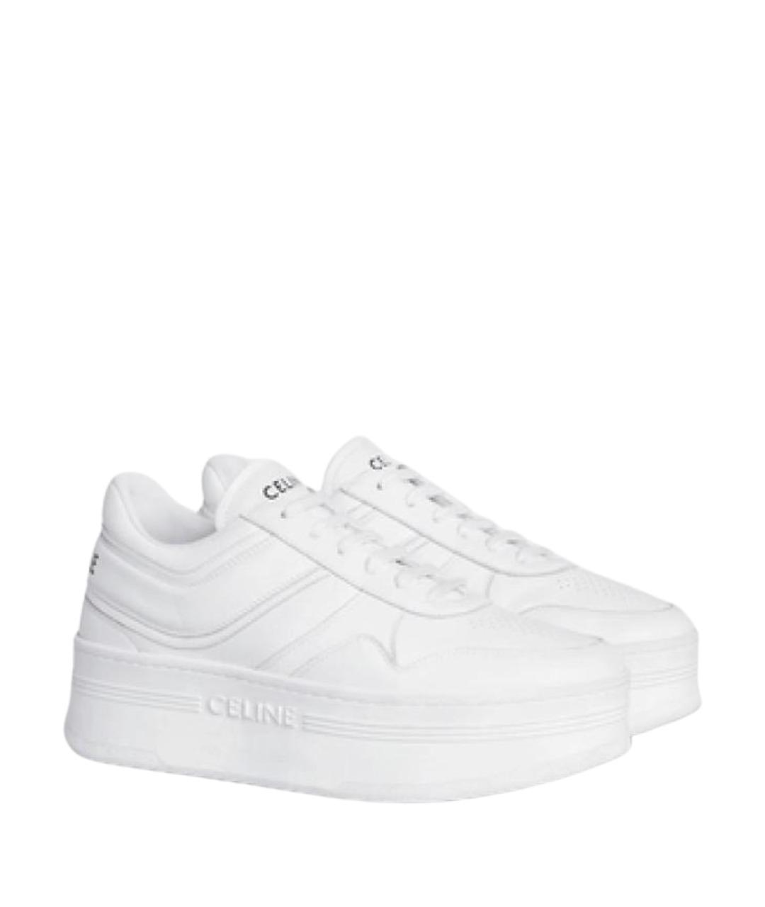 CELINE Белые кожаные кроссовки, фото 2