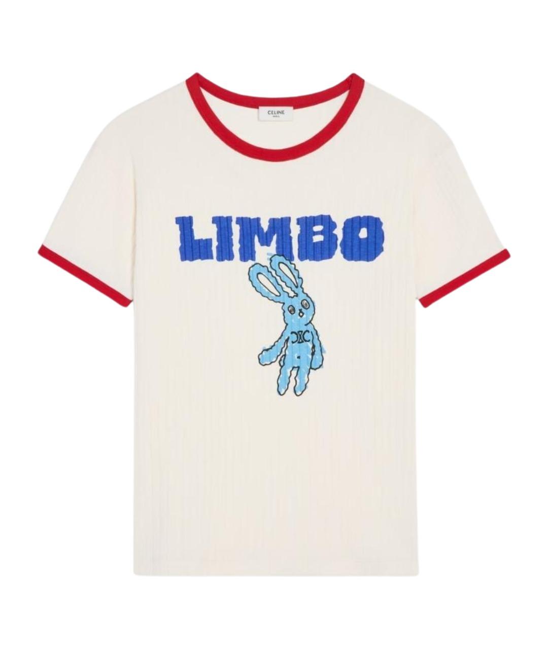CELINE Белая хлопковая футболка, фото 1