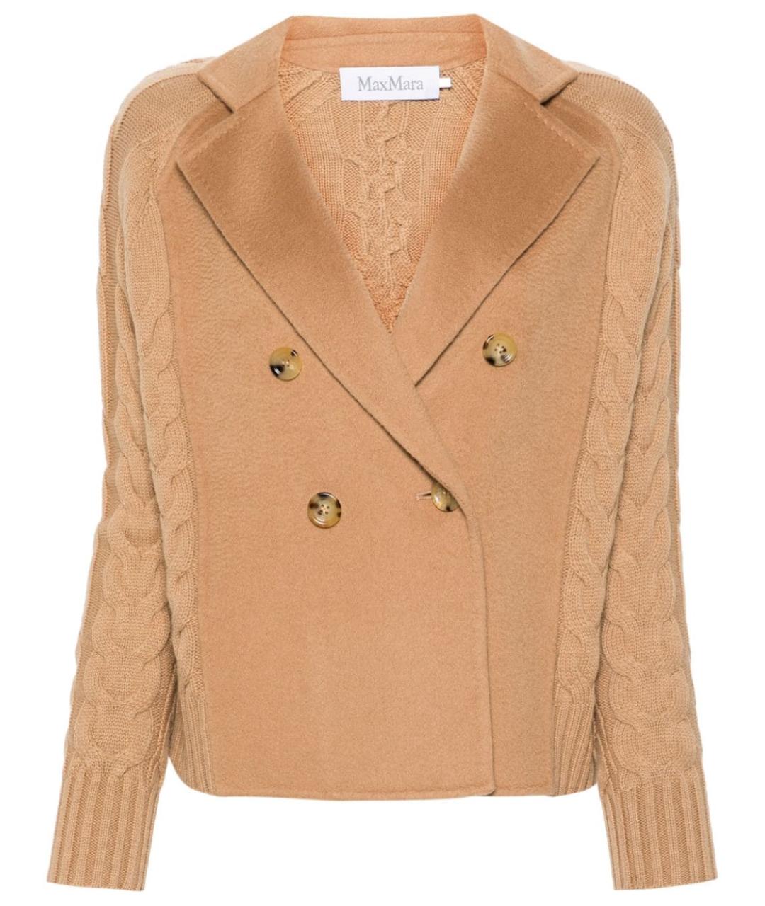 MAX MARA Бежевый шерстяной жакет/пиджак, фото 1