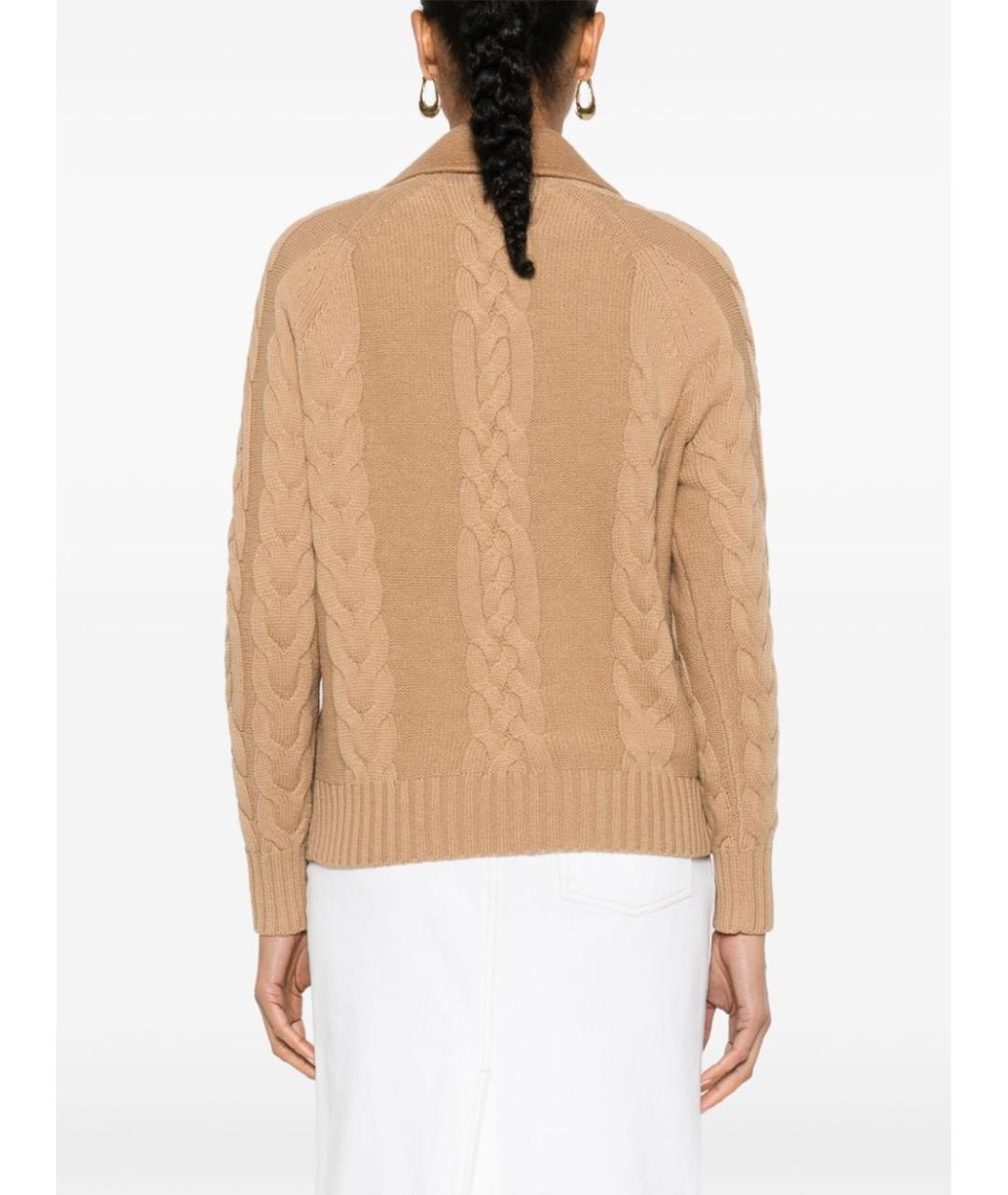 MAX MARA Бежевый шерстяной жакет/пиджак, фото 4