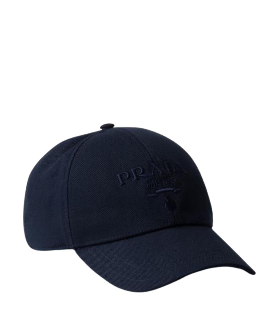 PRADA Темно-синяя хлопковая кепка/бейсболка, фото 1