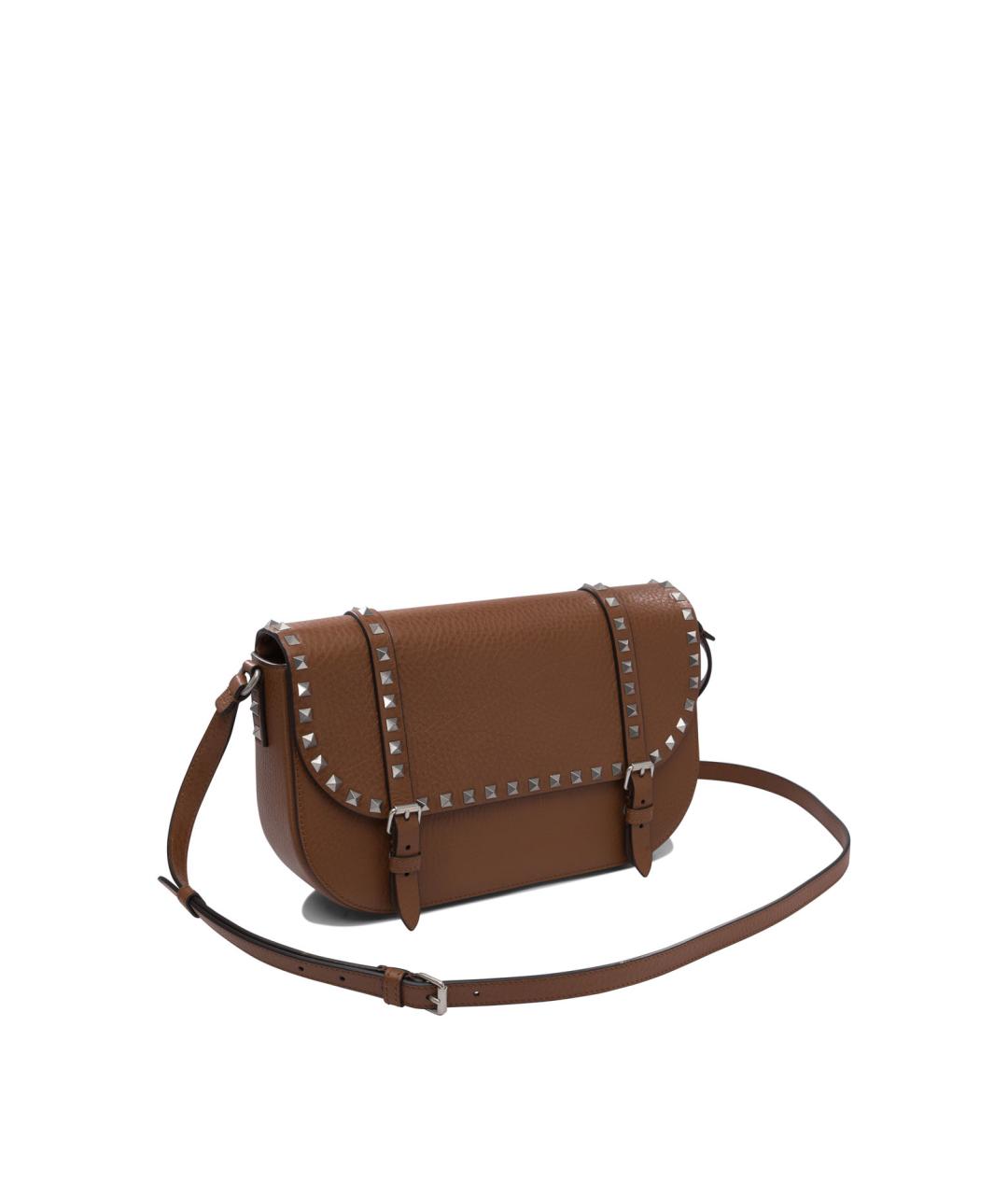 VALENTINO Коричневая кожаная сумка на плечо, фото 3