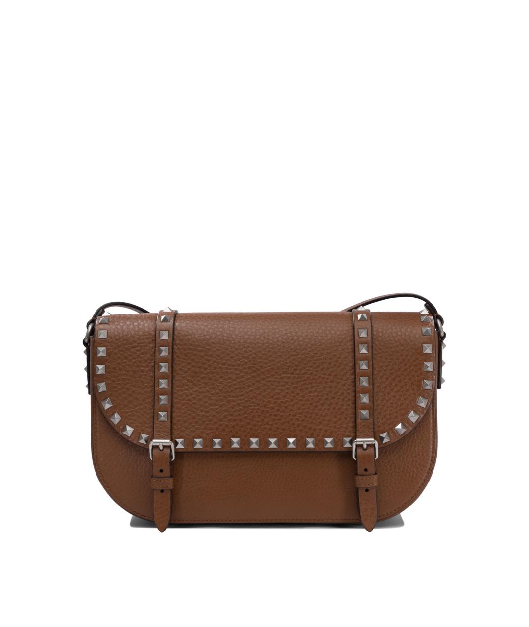 VALENTINO Коричневая кожаная сумка на плечо, фото 1