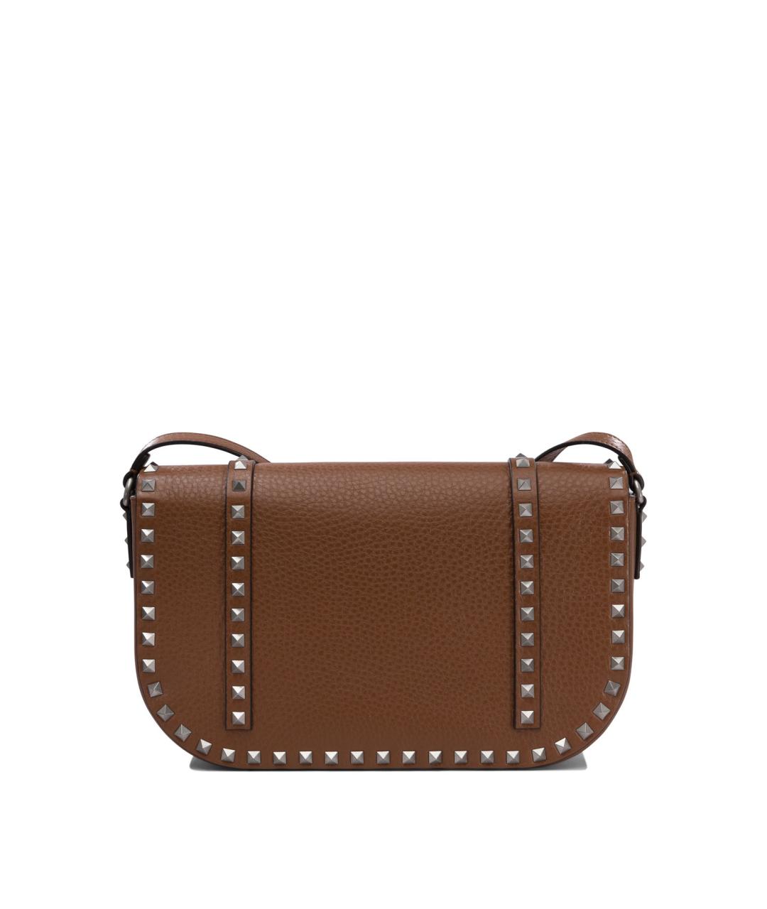 VALENTINO Коричневая кожаная сумка на плечо, фото 2