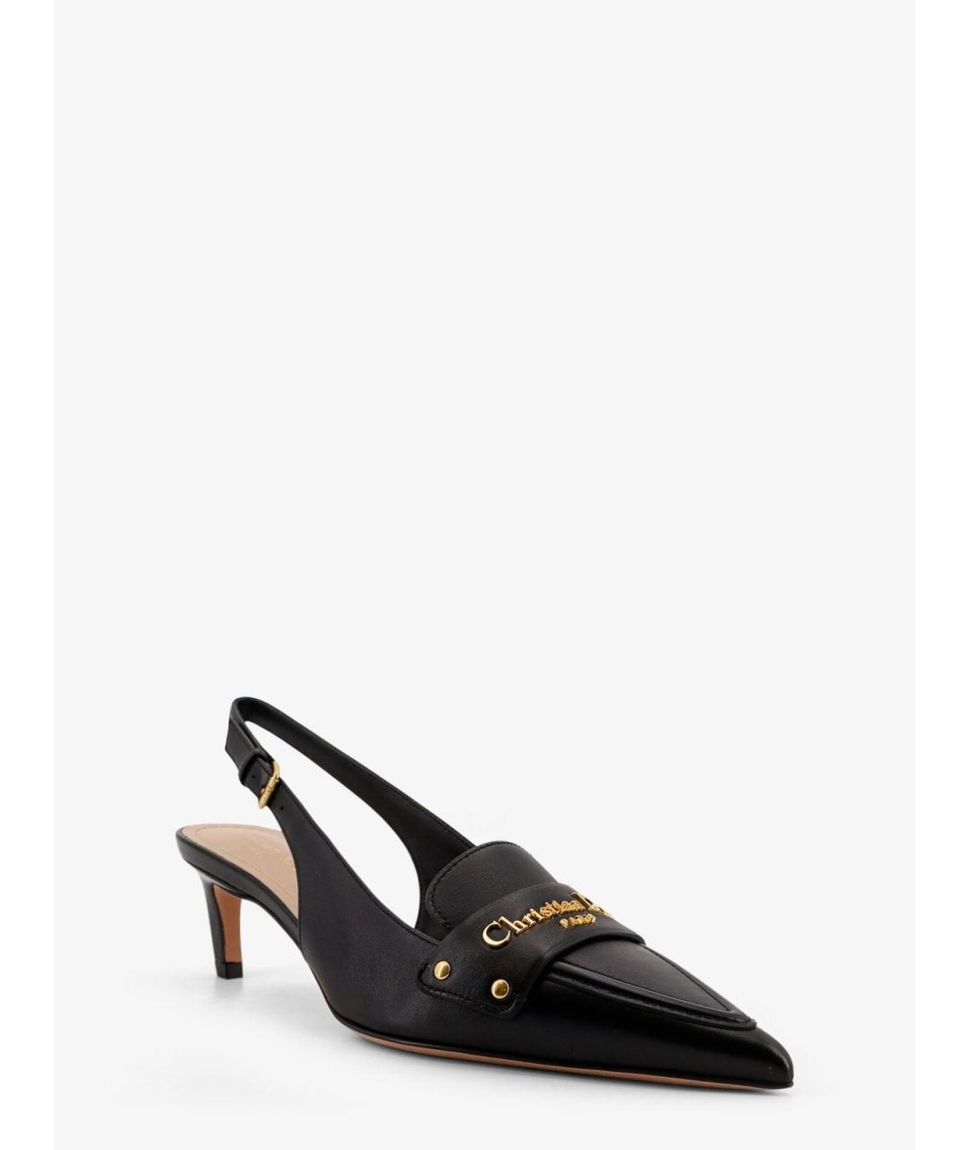 CHRISTIAN DIOR Черные кожаные туфли, фото 4