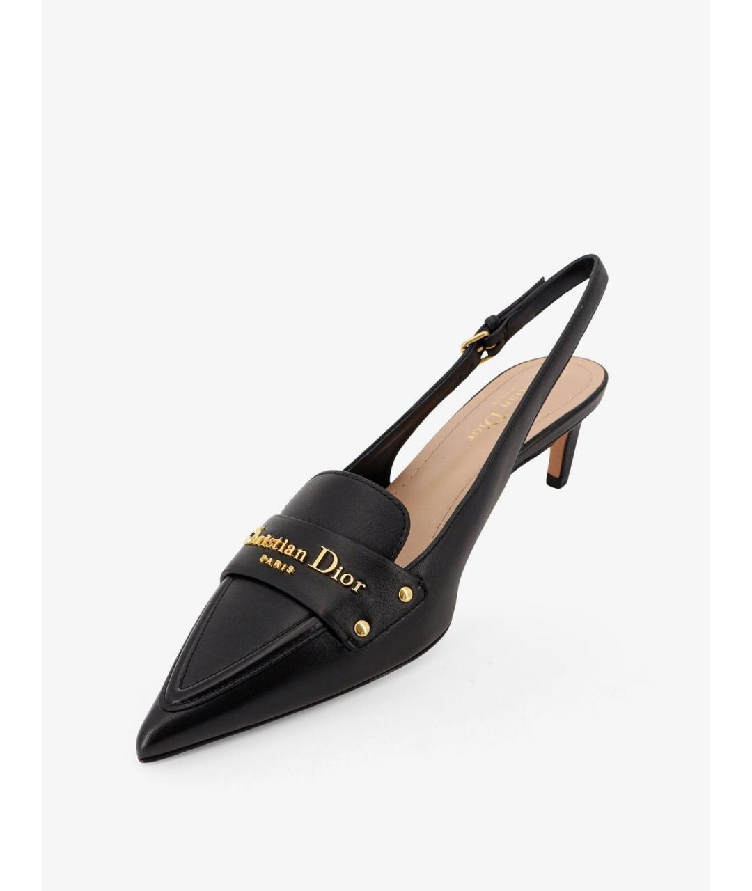 CHRISTIAN DIOR Черные кожаные туфли, фото 2