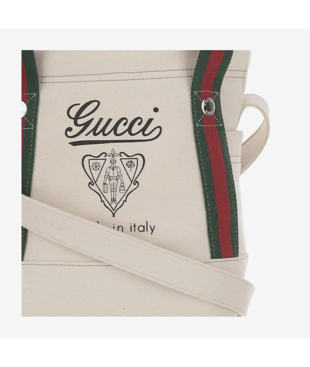 GUCCI Бежевая хлопковая сумка на плечо, фото 4