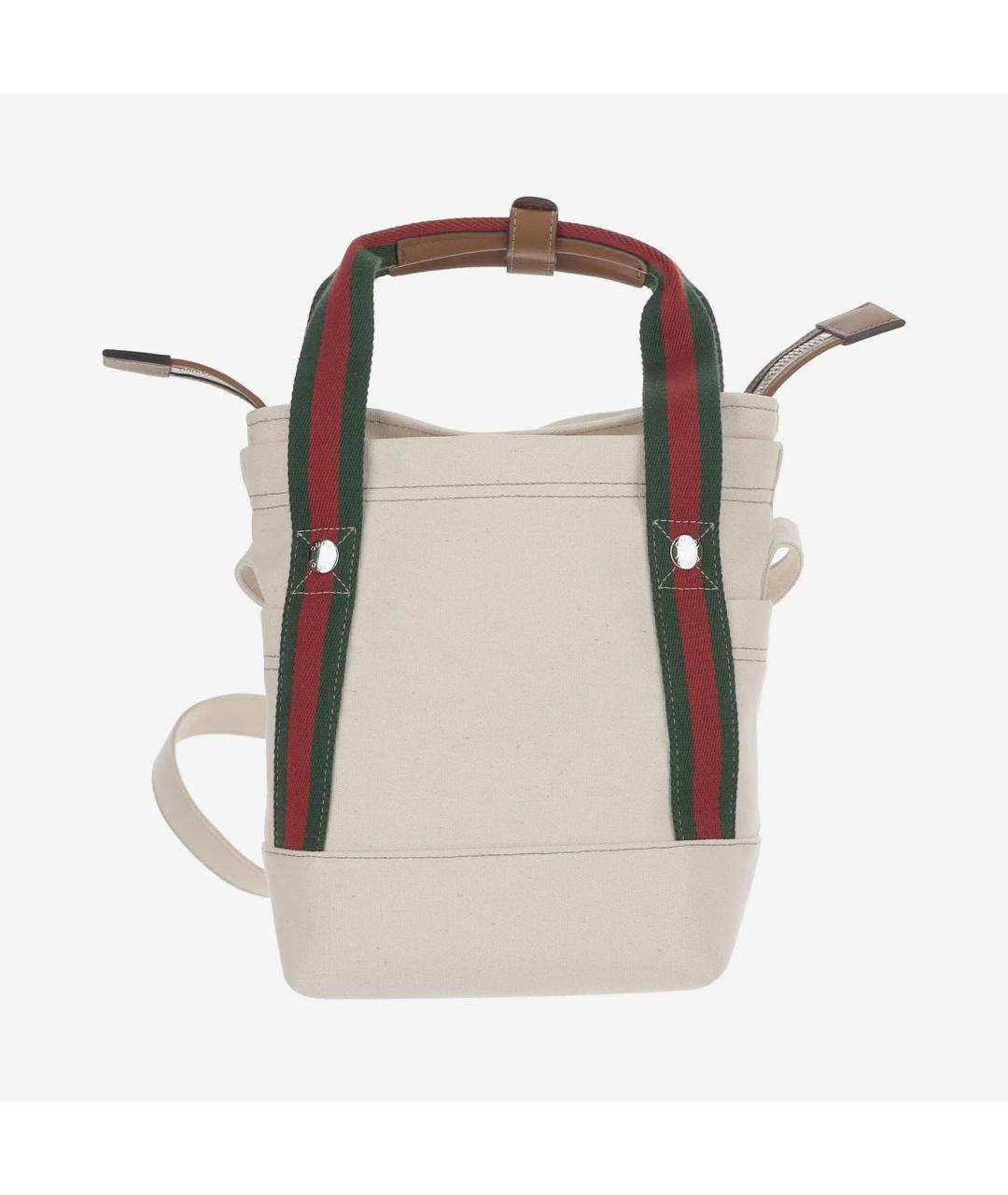 GUCCI Бежевая хлопковая сумка на плечо, фото 3