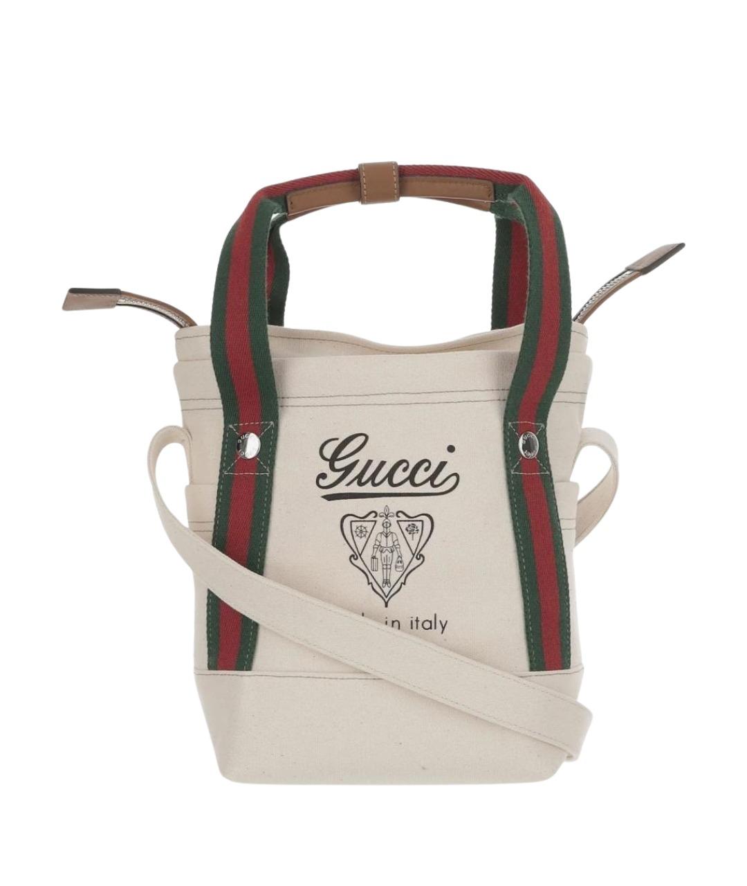 GUCCI Бежевая хлопковая сумка на плечо, фото 1