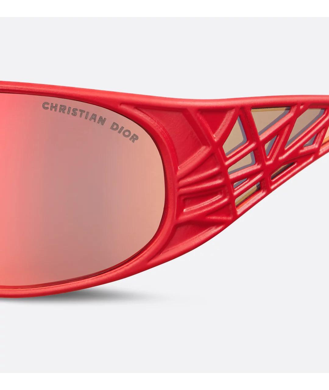 CHRISTIAN DIOR Красные пластиковые солнцезащитные очки, фото 4