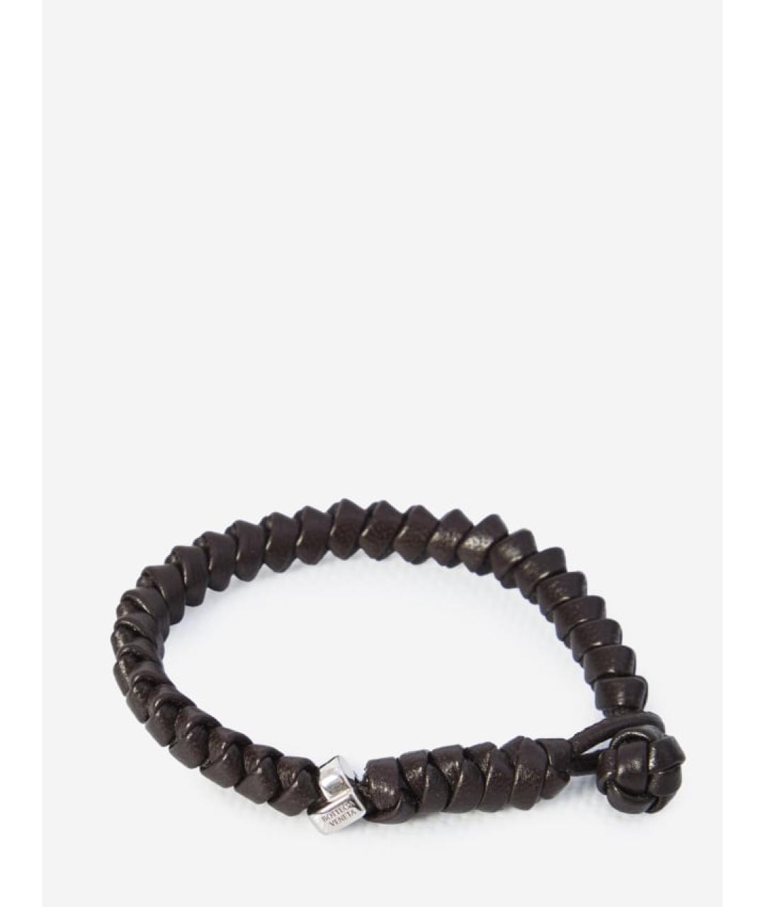 BOTTEGA VENETA Коричневый кожаный браслет, фото 1