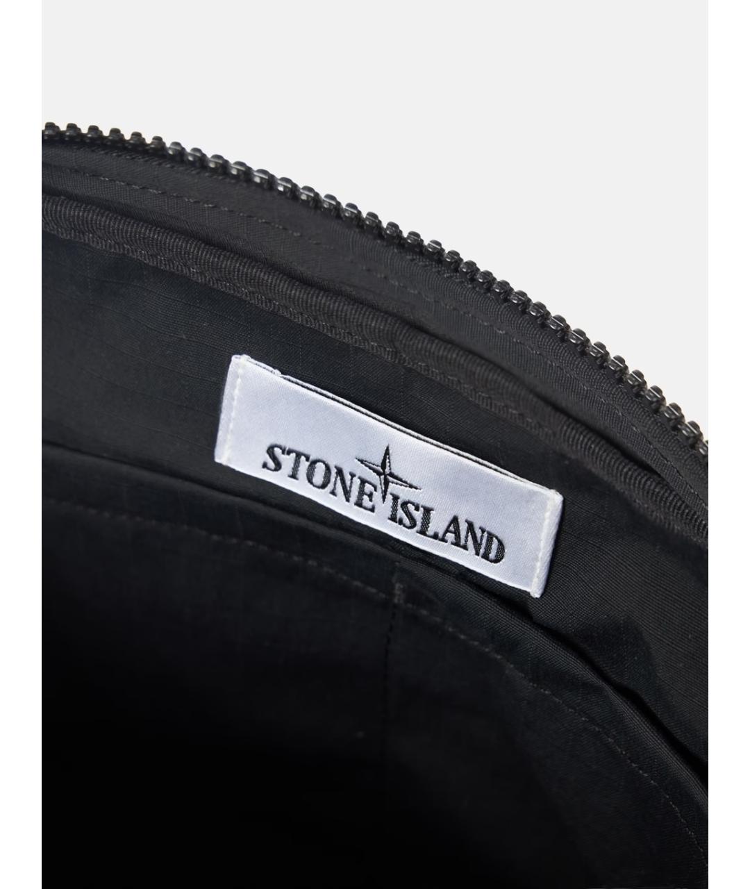 STONE ISLAND Желтая тканевая сумка на плечо, фото 4
