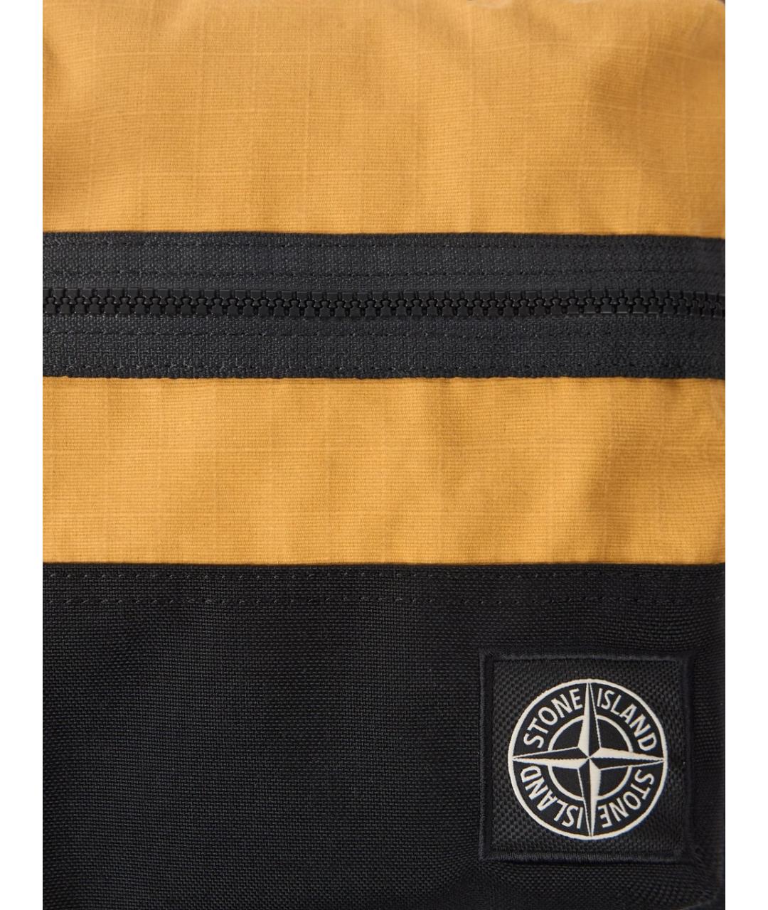 STONE ISLAND Желтая тканевая сумка на плечо, фото 5
