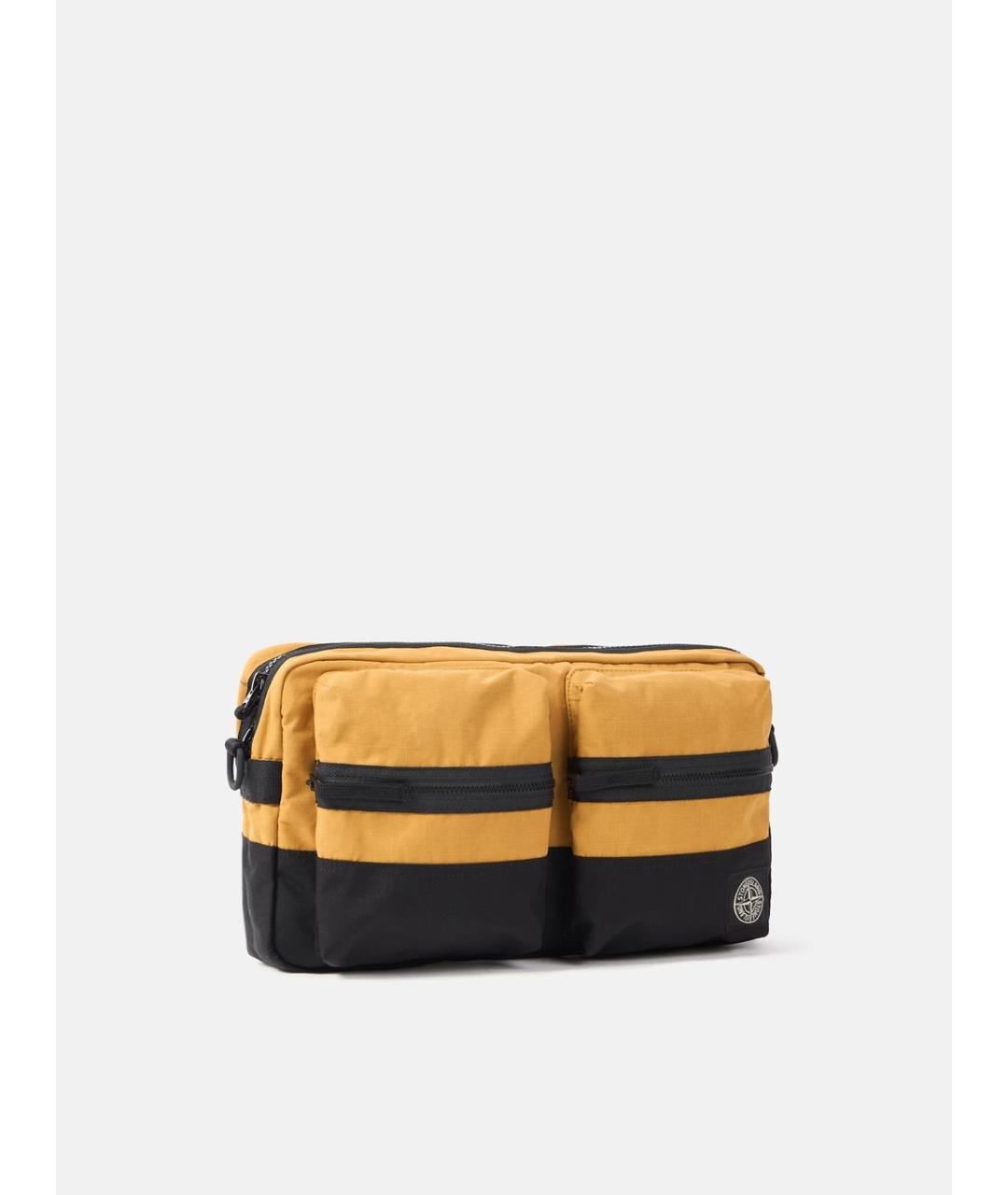 STONE ISLAND Желтая тканевая сумка на плечо, фото 3
