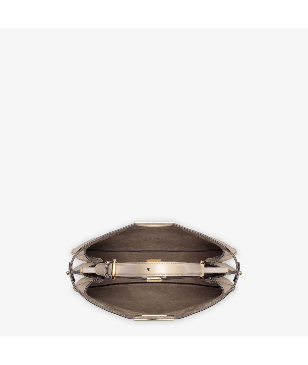 FENDI Коричневая кожаная сумка с короткими ручками, фото 5